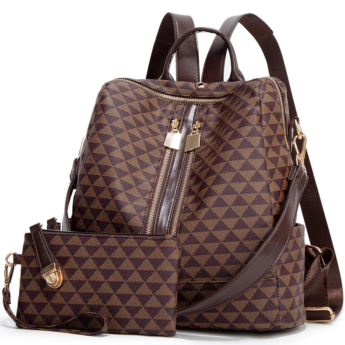 Stylish Convertible PU Leather Backpack Purse for Women - 2-in-1 Travel Satchel & Handbag Set (Perfect for Work, Travel & Everyday Use)