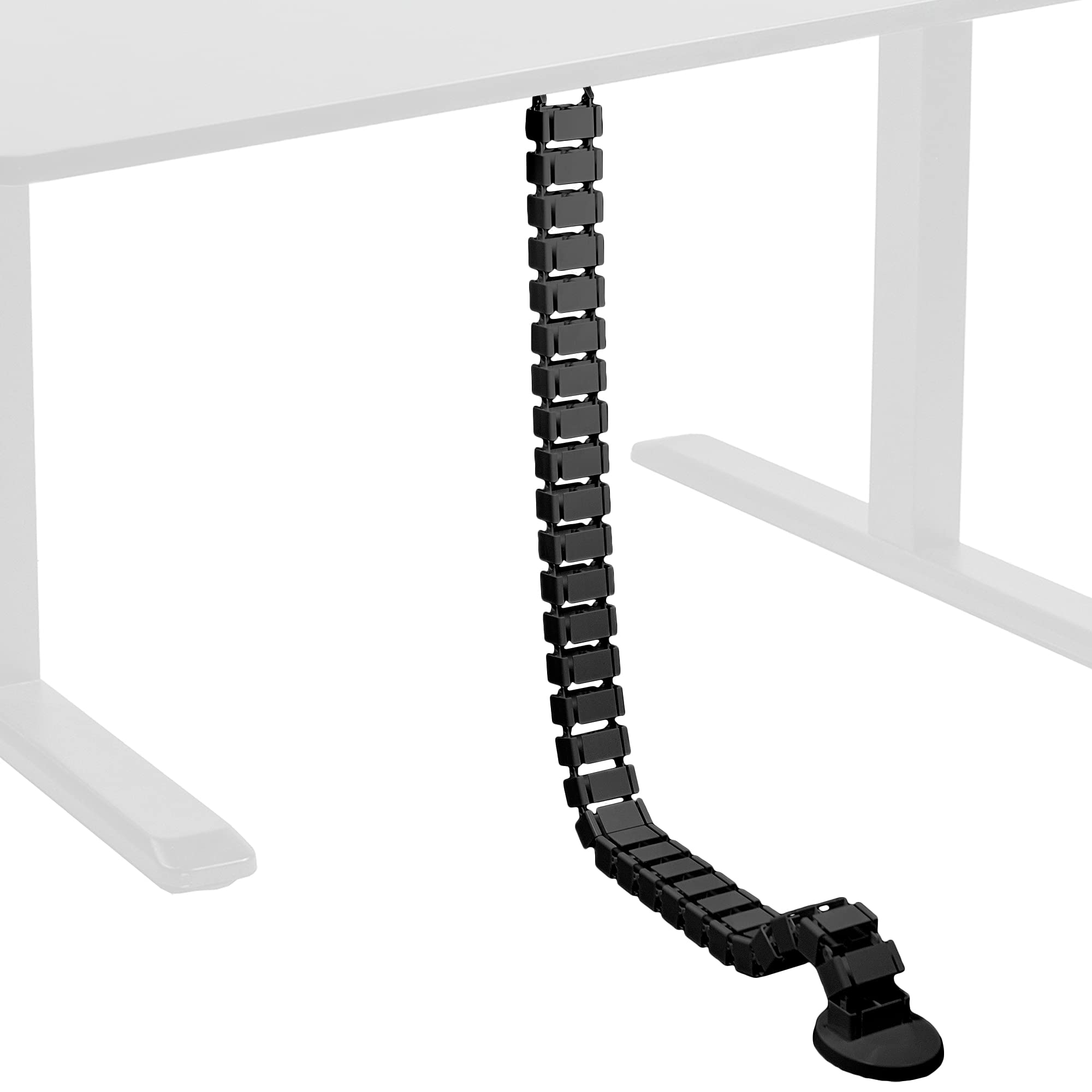 VIVO Under Desk Cable Management Kit - Adjustable 4-Port Wire Organizer for Home Office, Black (DESK-AC01C) | Perfect for Computer, Monitor & TV Cord Organization Under Workstations