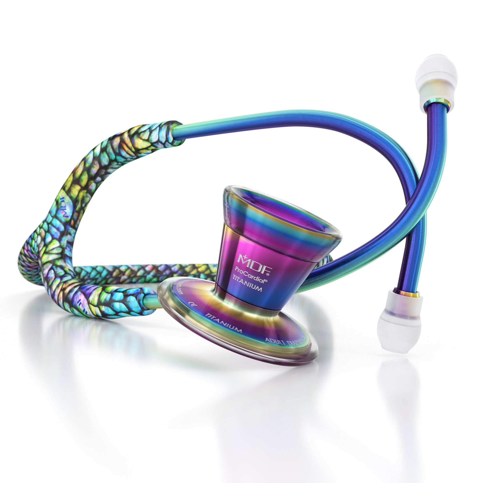 ProCardial® Titanium Cardiology Stethoscope - Mermaid/Kaleidoscope Design for Medical Professionals | Ideal for Doctors, Nurses & Healthcare Workers