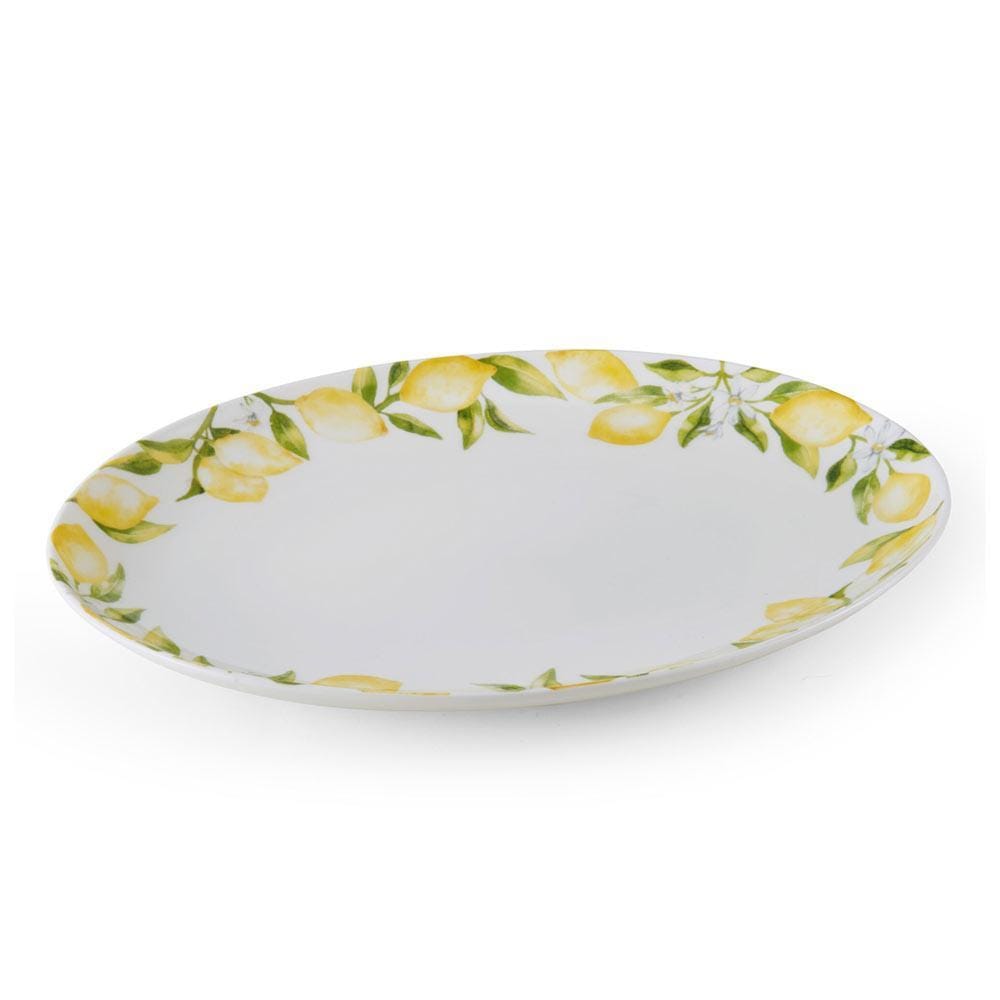 14 Inch Oval Lemon Serving Platter - Elegant Fruit & Cheese Tray for Parties, Weddings & Entertaining