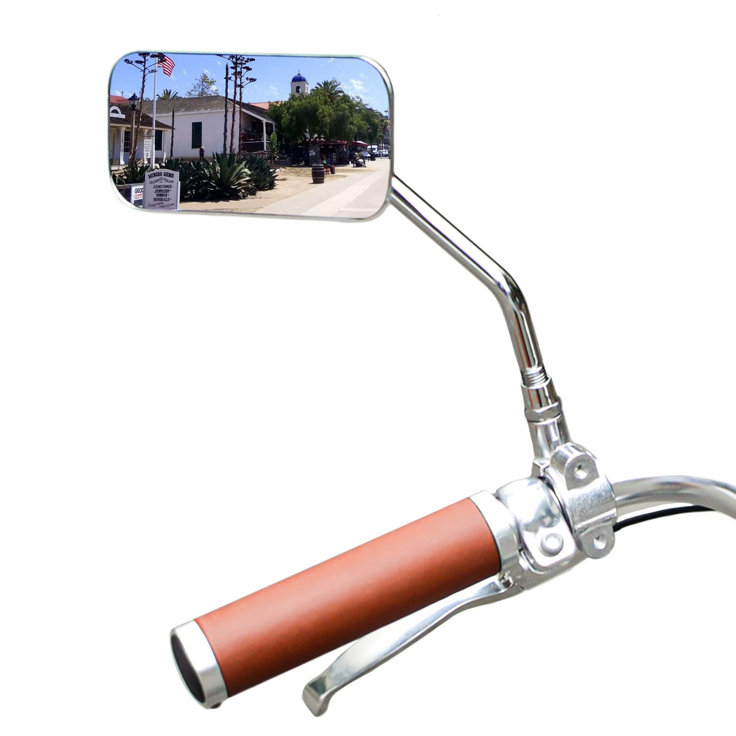 Vintage Bike Mirror - Metal Handlebar Rearview Mirror for Cruiser, Electric, and Retro Bikes - Durable Galvanized Steel Frame - Perfect for Safe Cycling and Urban Commuting