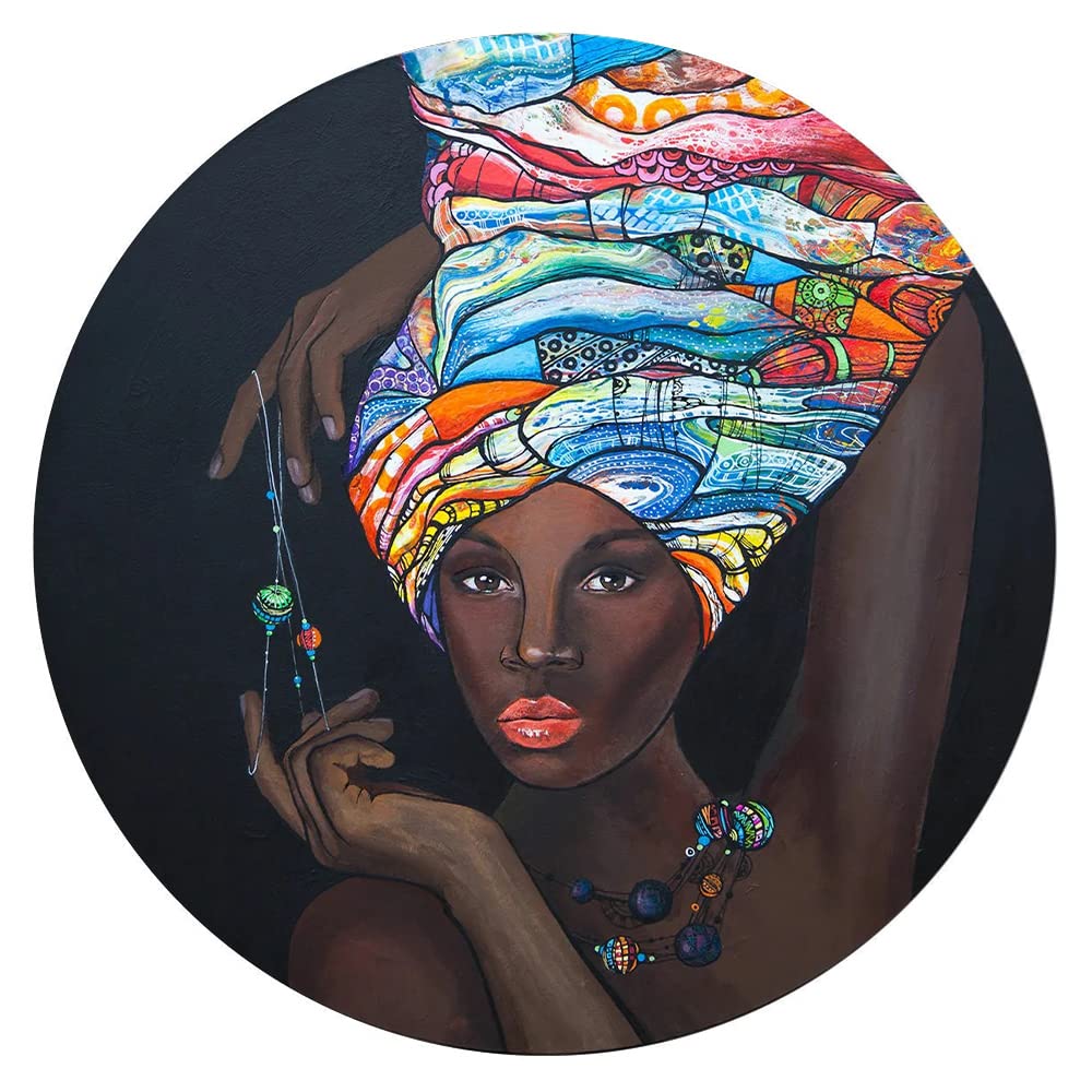 300-Piece African Indigenous Wall Art Puzzle - Round Wooden Jigsaw for Adults & Kids, Educational & Decompression Toy, Perfect for Family Bonding, Home Decor & Stress Relief