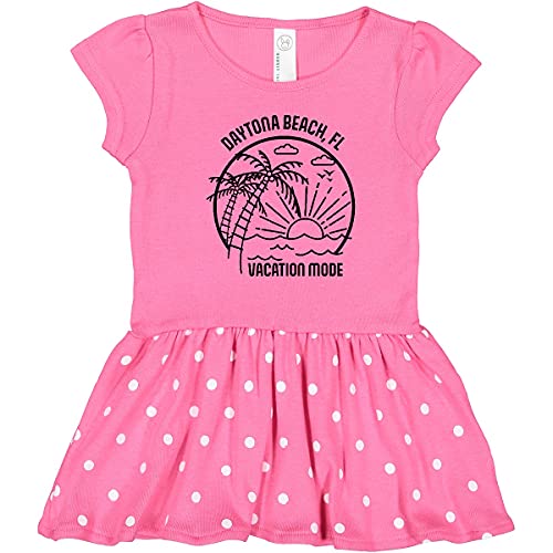 Inktastic Summer Vacation Mode Daytona Beach Florida Toddler Dress - Cute Floral Print Casual Outfit for Girls, Beach Day, Family Trips & Summer Playdates