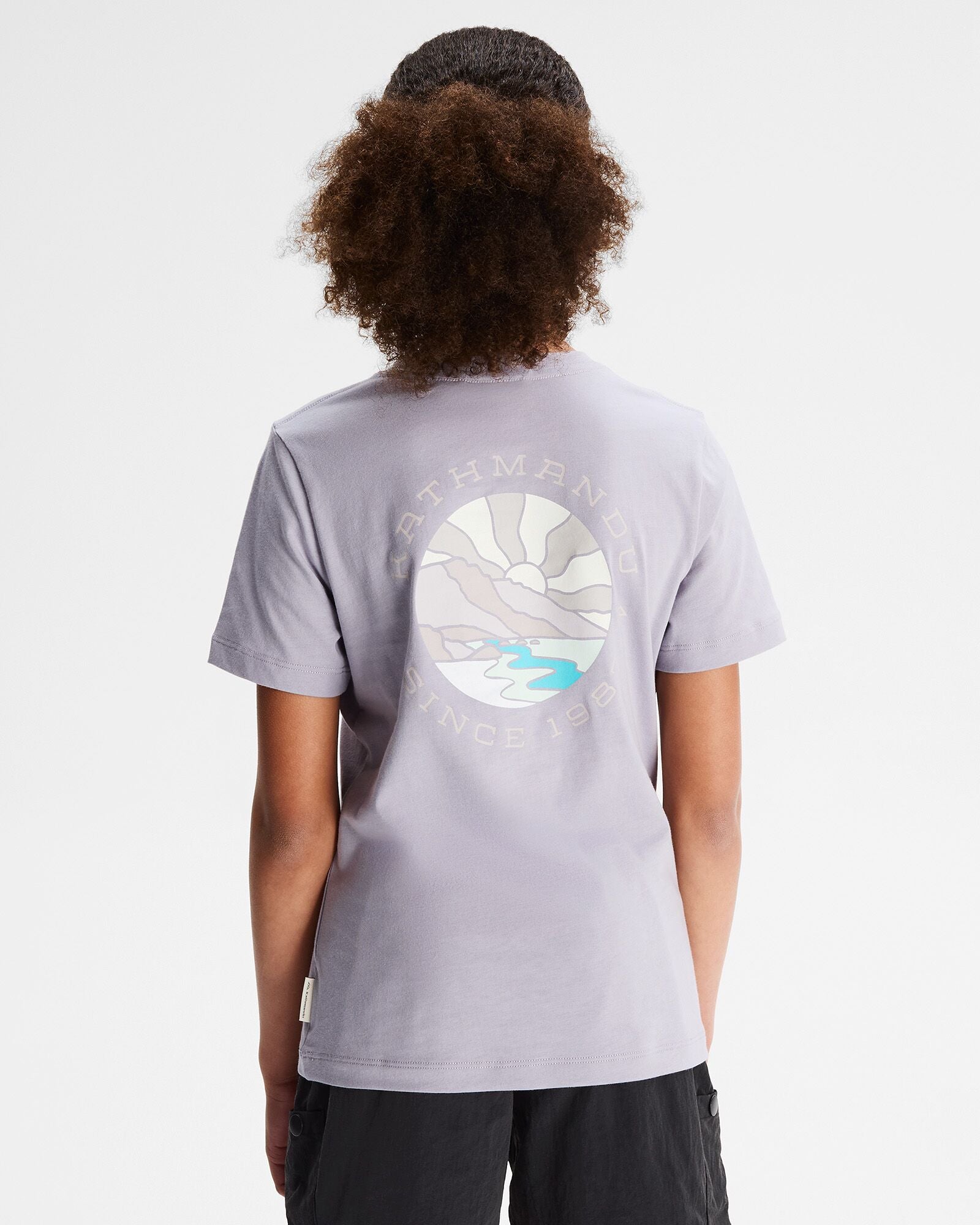 Organic Cotton Girls' Sunburst Graphic T-Shirt - Light Haze Color | Soft & Comfortable Casual Wear for School, Playdates & Everyday Outfits
