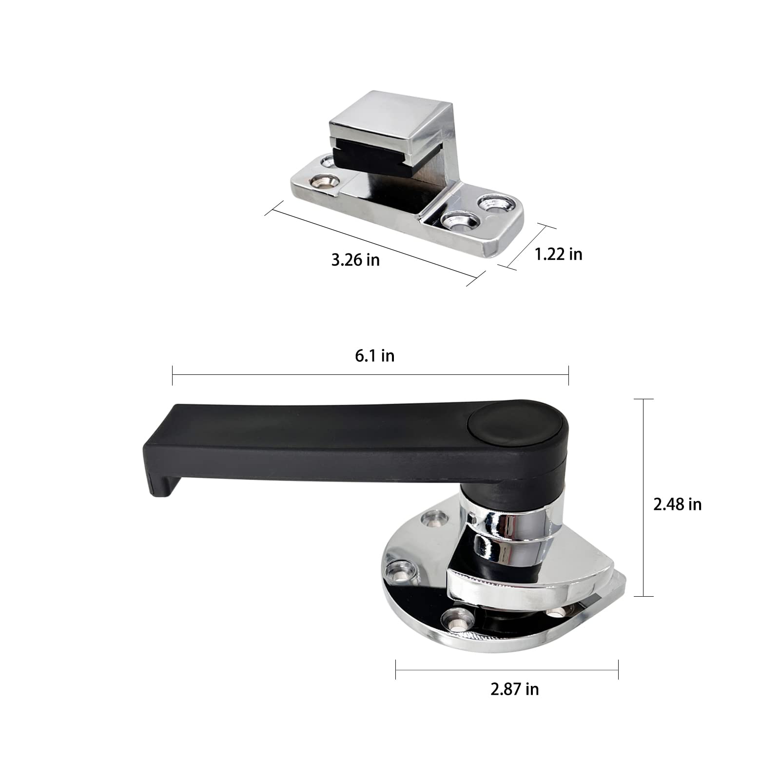 **Heavy-Duty Industrial Oven Freezer Black Handle Lock Latch Assembly - Silver Tone (Large) - Airtight Door Seal for Commercial Kitchens, Restaurants & Food Storage**