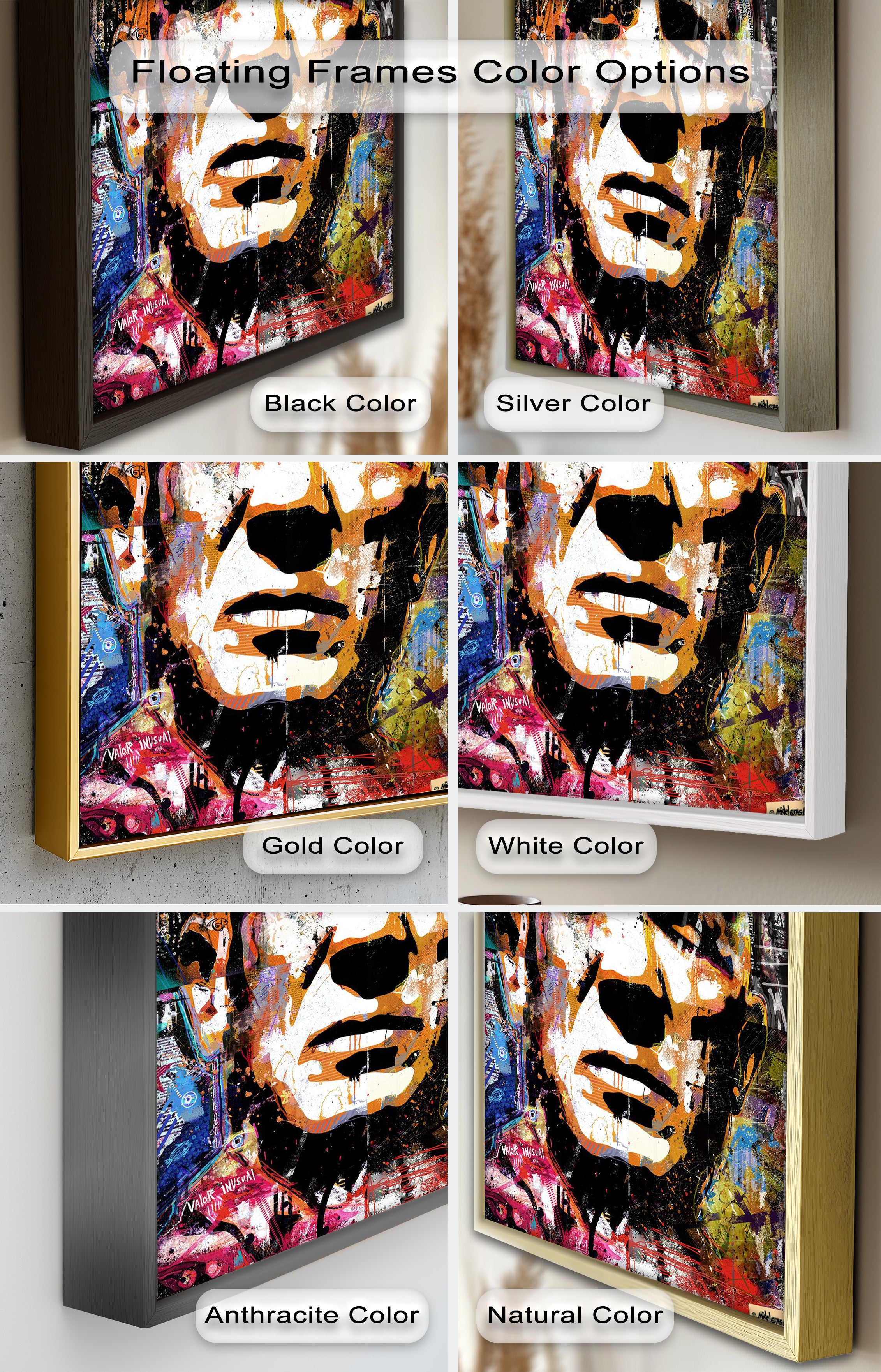 Abstract Urban Face Portrait Wall Art - Modern Pop Art Oil Painting for Living Room, Bedroom & Office Decor