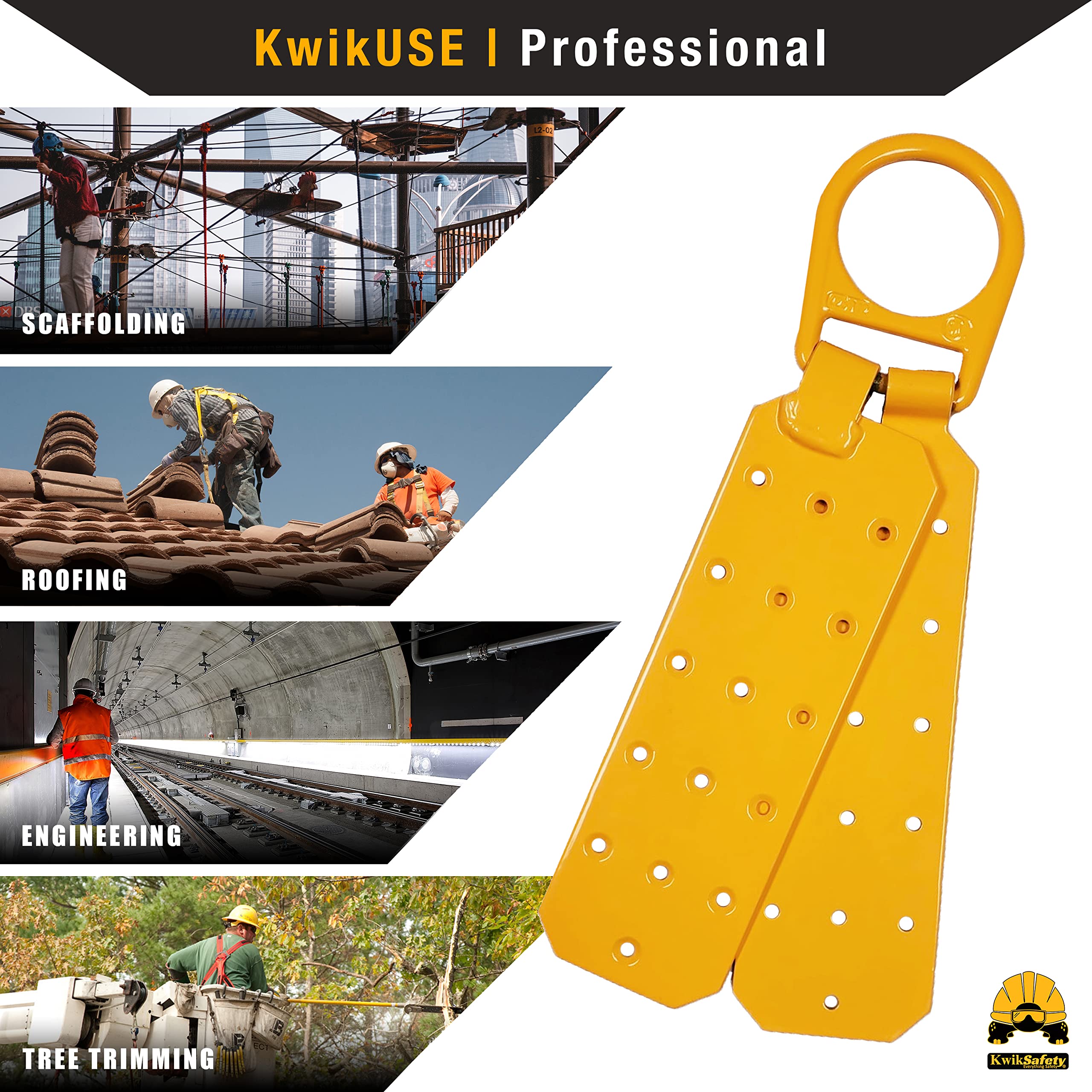KwikSafety ANSI & OSHA Certified Fall Protection Equipment Bundle - Roof Anchor, 50' VLA, 6' Safety Lanyard, Cross Arm Strap, 1D Ring Full Body Harness & Tool Lanyard | Roofing Safety Gear for Construction Workers & DIY Home Projects