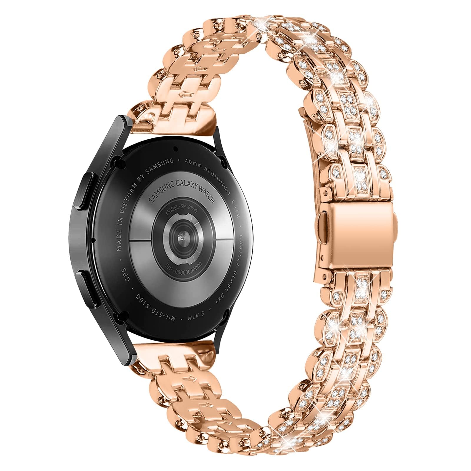 Bling Band+ Case for Galaxy Watch 6/5 40mm/44mm - Women's Fashionable Replacement Strap & Protective Cover - Perfect for Parties, Work & Everyday Wear