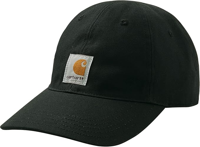 Carhartt Kids Signature Canvas Cap - Black | Durable & Stylish Hat for Boys & Girls | Perfect for Outdoor Activities, School & Sports