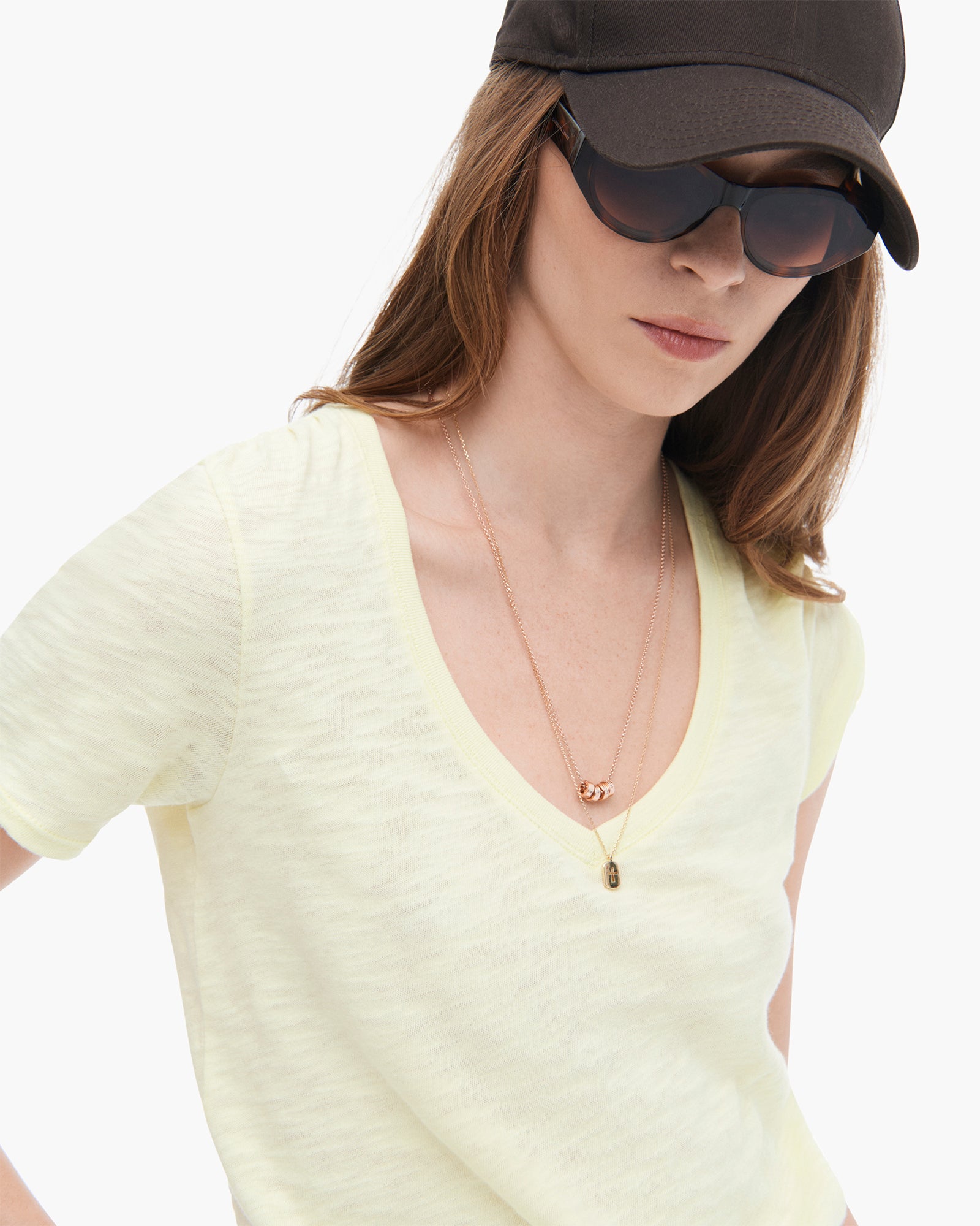 Slub Jersey Classic Short Sleeve V-Neck T-Shirt | Soft Cotton Casual Tee in Tender Yellow | Perfect for Summer Outfits & Everyday Wear