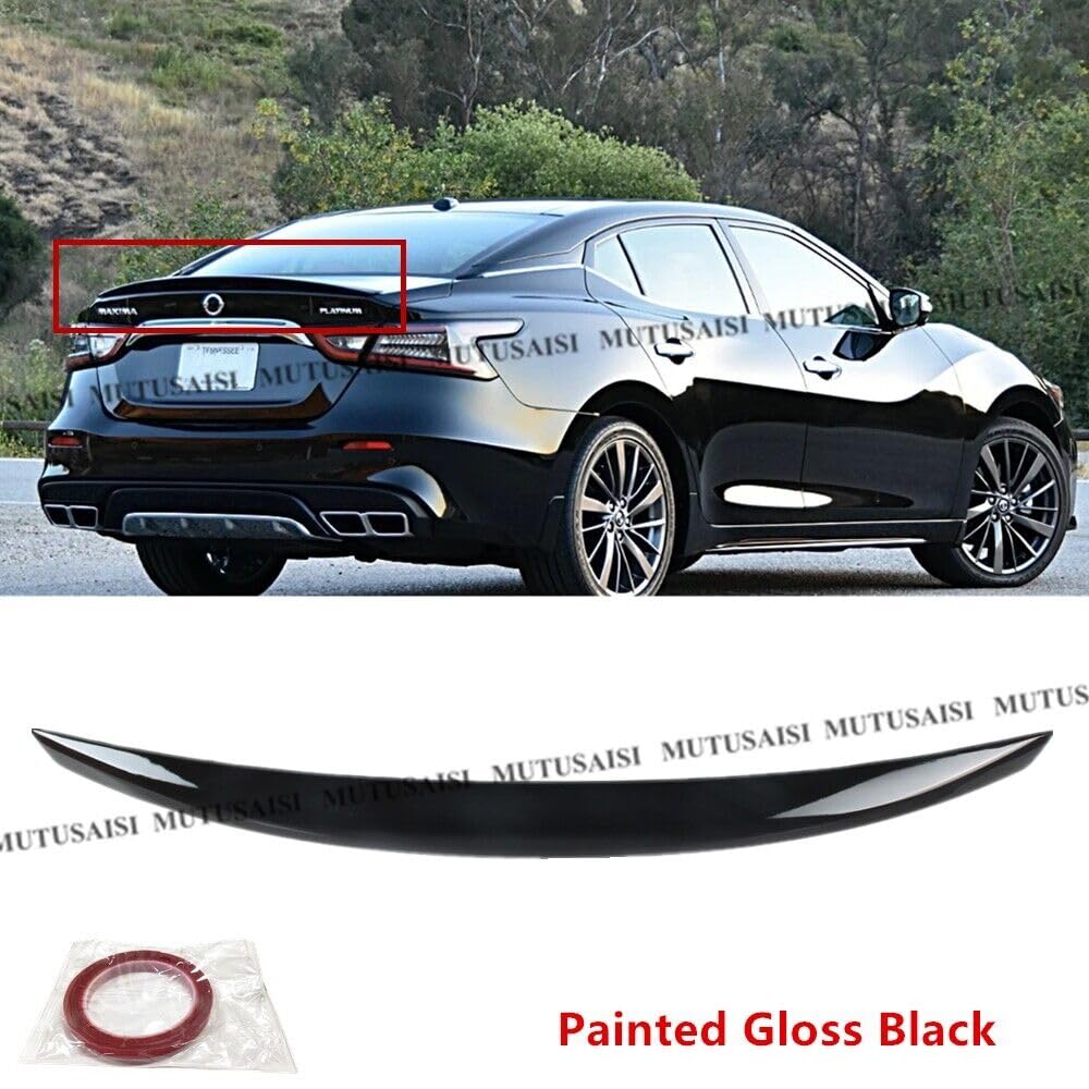 Black Rear Spoiler Wing Trunk Lip for 2016-2023 Nissan Maxima S/SV/SL/SR - Sedan Exterior Accessories | Enhance Style & Aerodynamics for Street Racing & Car Shows