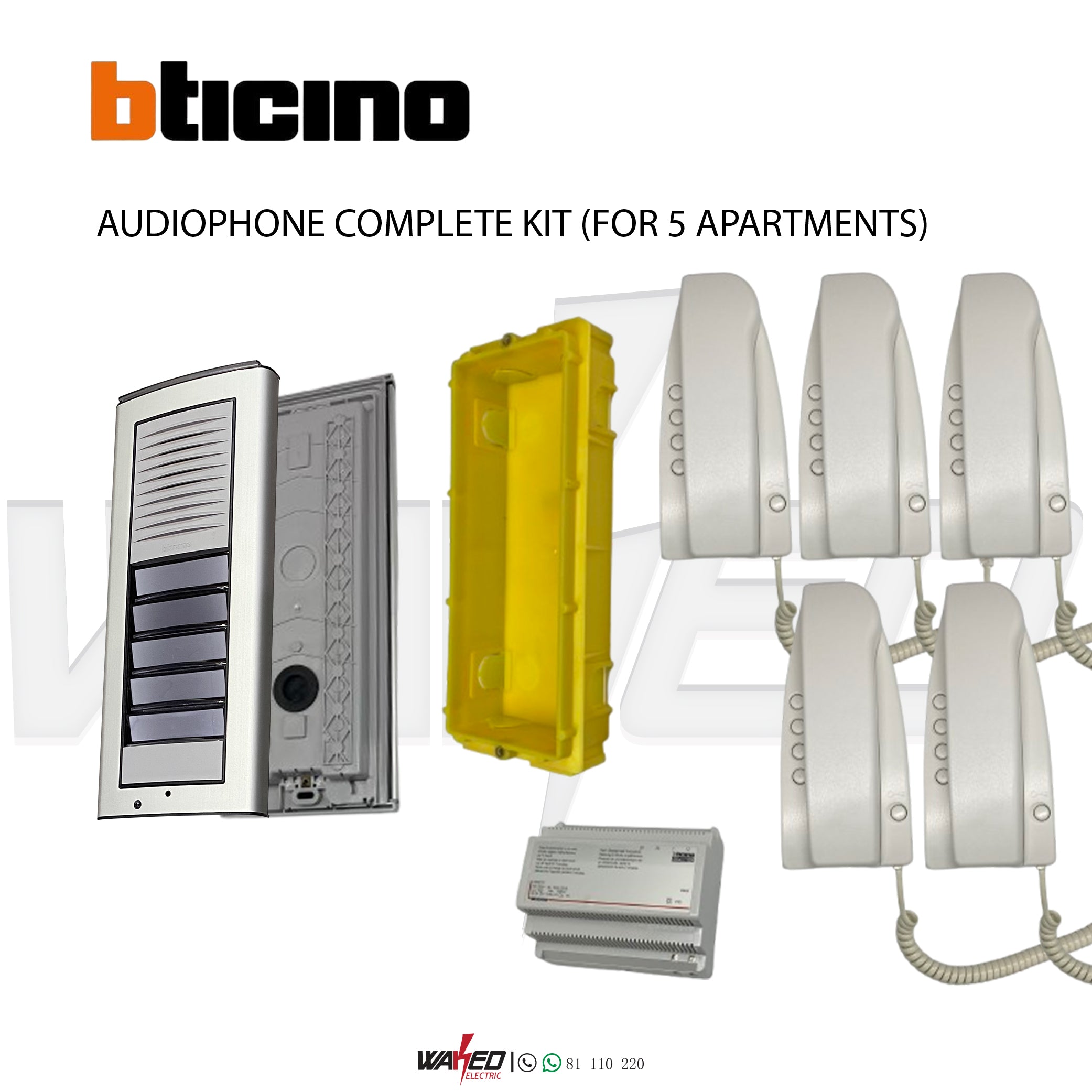 Bticino Audiophone 5 Apartments - Premium Intercom System for Secure Multi-Unit Communication | Perfect for Apartment Buildings & Gated Communities