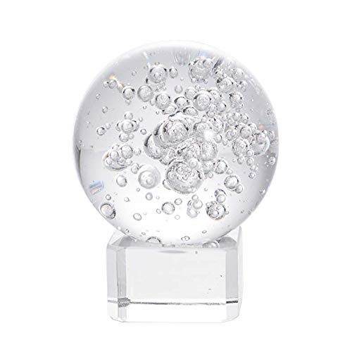 1.6 Inch Crystal Bubble Glass Decorative Ball with Stand - Elegant Home Decor for Centerpieces, Wedding Decor, Tabletop Display & Party Decorations