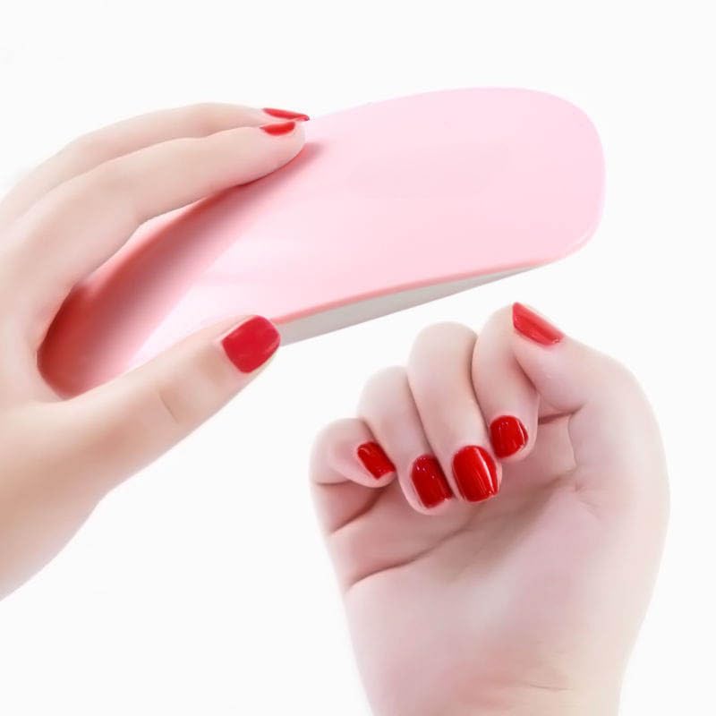 Mini UV LED Nail Lamp - Portable Gel Light Mouse Shape Nail Dryer with USB Cable for All Gel Polish | Salon & Home Manicure Tool | Perfect for Travel, DIY Nails & Professional Use (Pink)