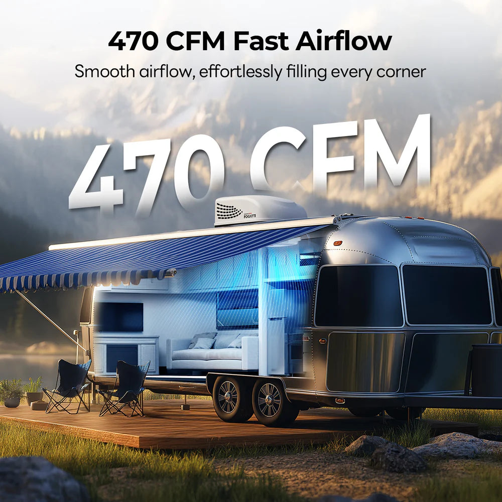 Fogatti InstaCool 150P II RV Rooftop Air Conditioner - 15,000 BTU 115V with Heating & Cooling - Non-Ducted for RVs, Campers & Tiny Homes - Perfect for Summer Travel & Off-Grid Living