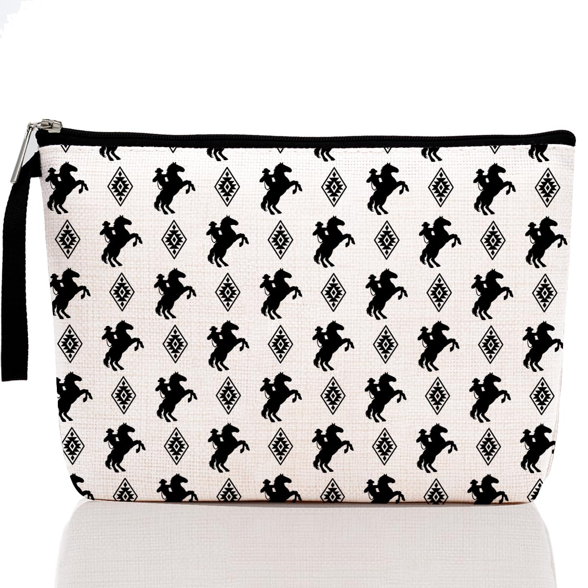 Western Style Makeup Bag - Cowgirl & Aztec Print Cosmetic Pouch with Zipper for Women | Best Friend, Daughter, BFF Gifts | Perfect for Travel, Graduation, Mother's Day & Birthday Presents | Great for Country-Themed Parties, Rodeo Events & Western Decor