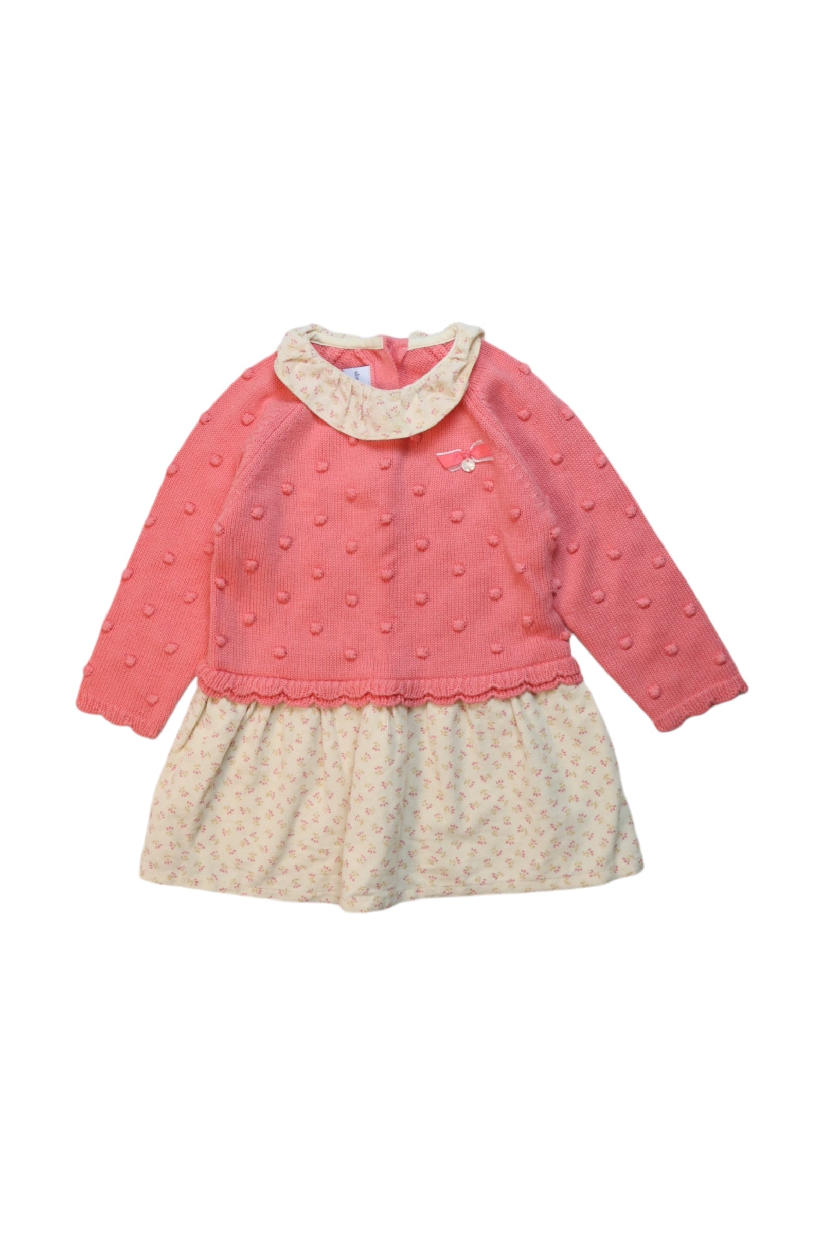Absorba Long Sleeve Baby Dress for Girls 18-24 Months - Soft Cotton Casual Outfit for Playdates & Family Photos