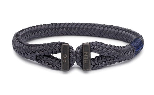 PIG & HEN Icy Ike Rope Bracelet for Men - Slate Gray Black Waterproof Paracord Survival Bracelet - Perfect for Outdoor, Hiking, Camping & Emergency Situations
