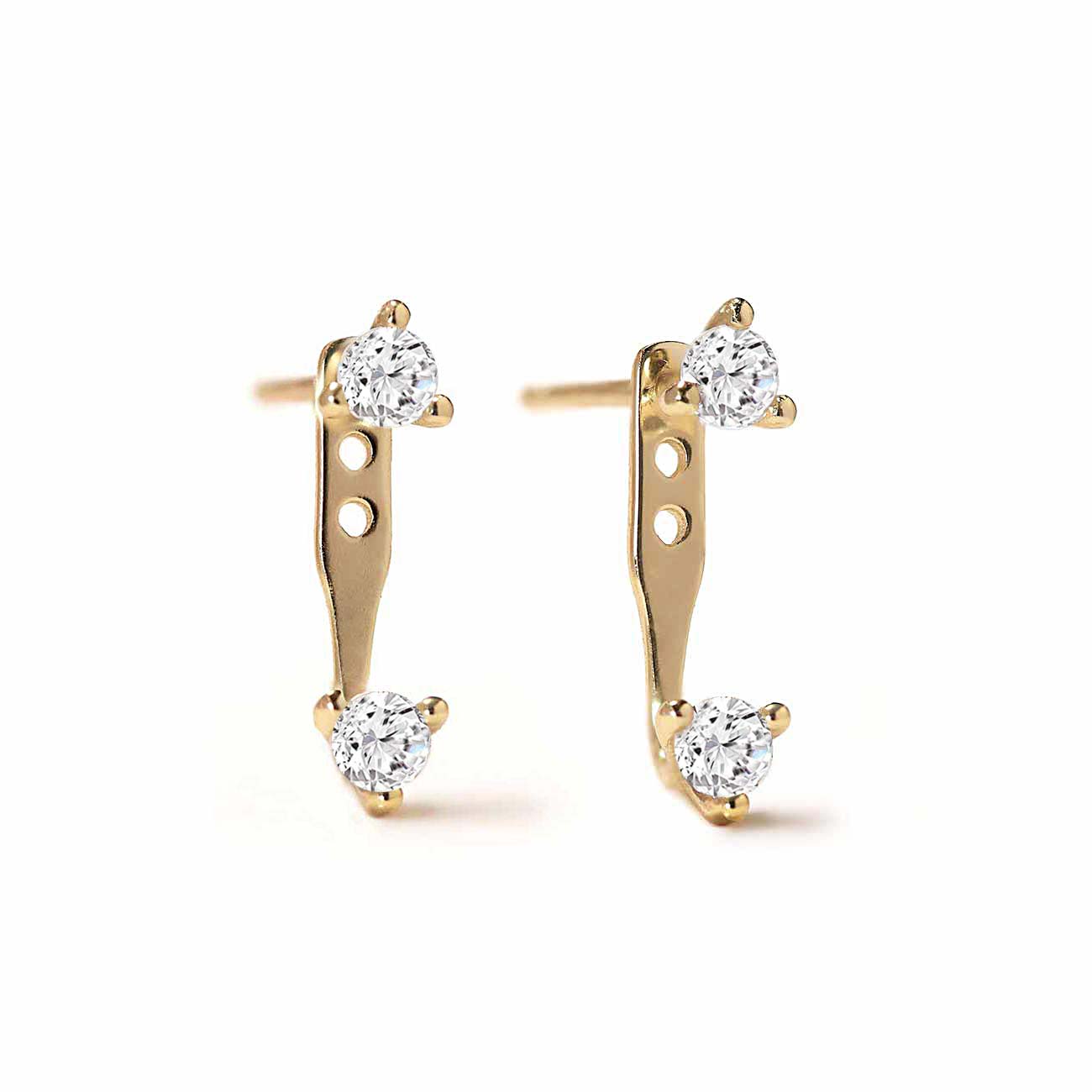 Tiny Solitaire Earring Jacket - Minimalist Diamond Stud Enhancer for Women | Perfect for Weddings, Parties & Everyday Elegance