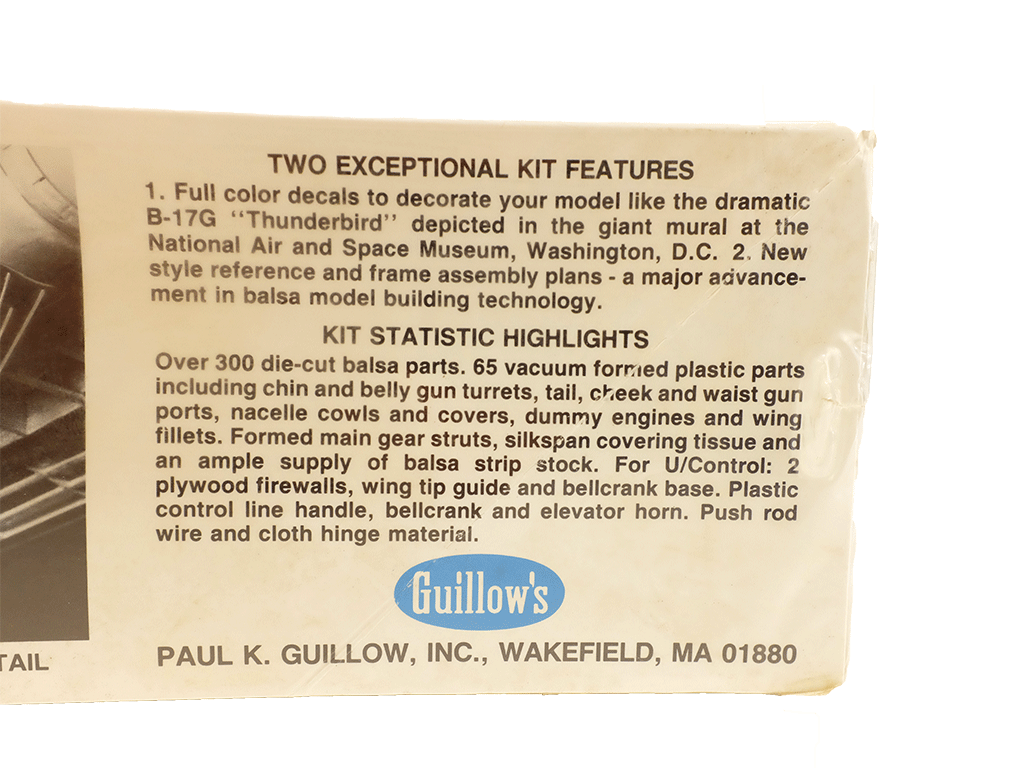 Guillow's B-17G Flying Fortress 1:28 Scale Balsa Wood Model Airplane Kit (Kit 2002) - New in Sealed Box - Perfect for Collectors, WWII Enthusiasts & Model Builders