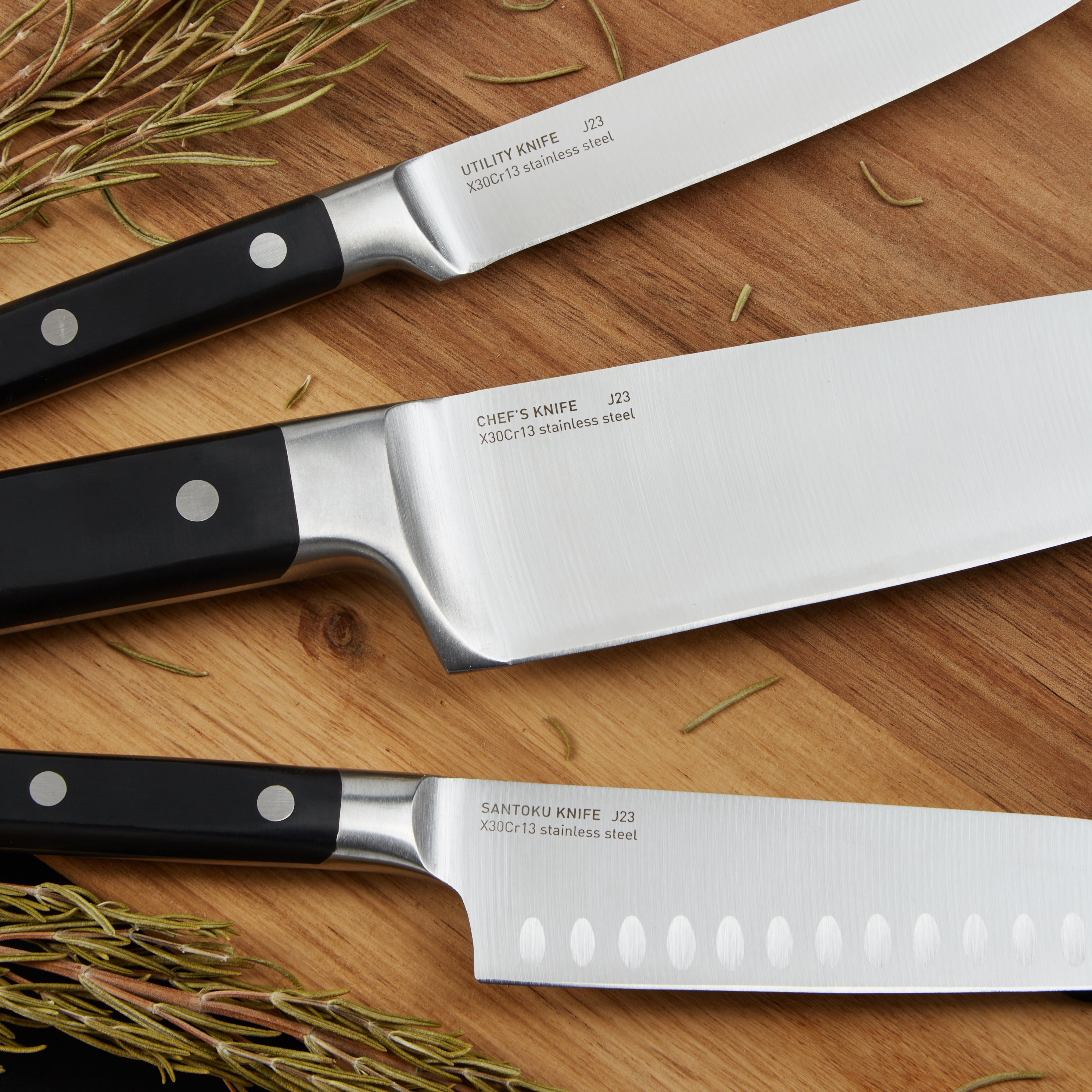 BergHOFF DiNA Gene 3-Piece Stainless Steel Knife Set - High-Quality Kitchen Knives for Slicing, Dicing & Chopping - Perfect for Home Chefs & Cooking Enthusiasts