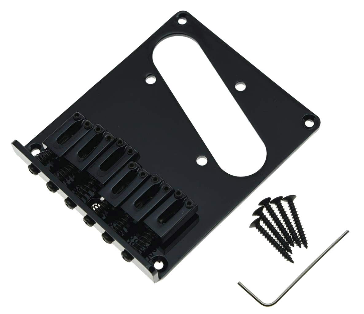 KAISH Tele Single Coil Bridge - Black Guitar Bridge Replacement for Fender Telecaster - Perfect for Electric Guitar Upgrades & DIY Repairs