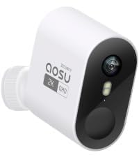 AOSU 5MP Wireless Outdoor Security Camera with PIR Motion Detection - Compatible with HomeBase System (Requires HomeBase), 166° Wide View Angle, 240-Day Battery Life - Ideal for Home Security, Backyard Monitoring, and Property Surveillance