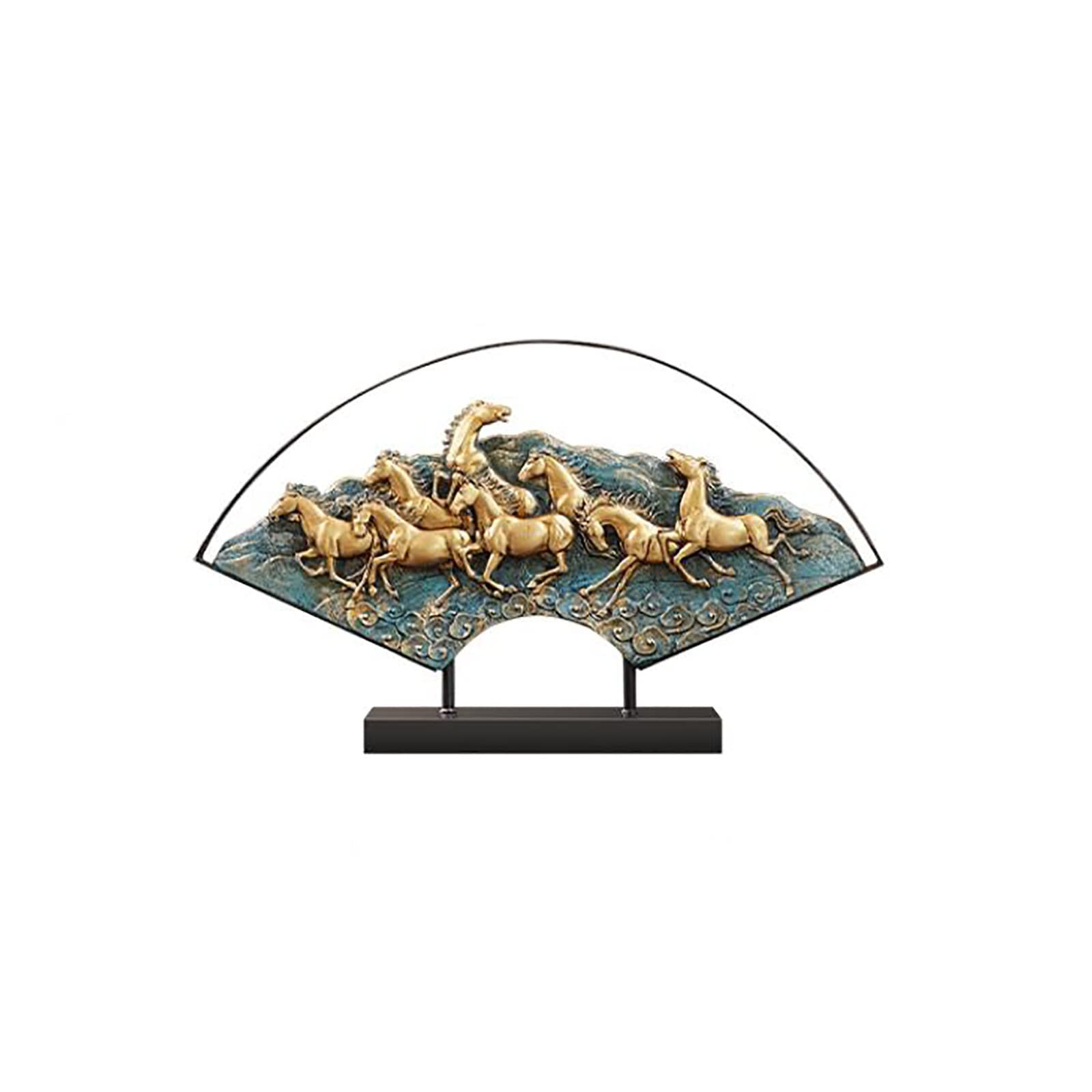 LIUTIAN Eight Horse Ornaments - Chinese Feng Shui Decor for Home, Office & Gifts | Elegant Horse Figurines for Living Room, Desk & Shelf Display