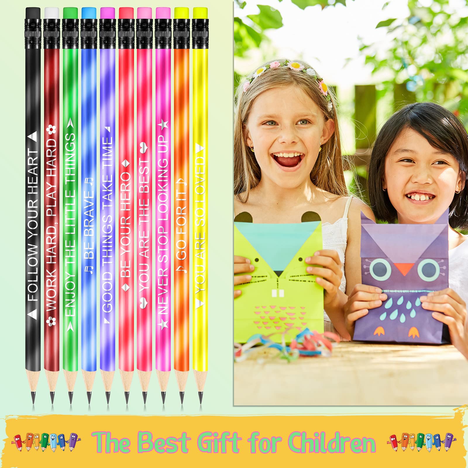 40 Pcs Color Changing Mood Pencils with Motivational Quotes - 2B Thermochromic Pencils with Eraser for School, Office & Art Projects - Fun Writing Tools That Change Color with Temperature