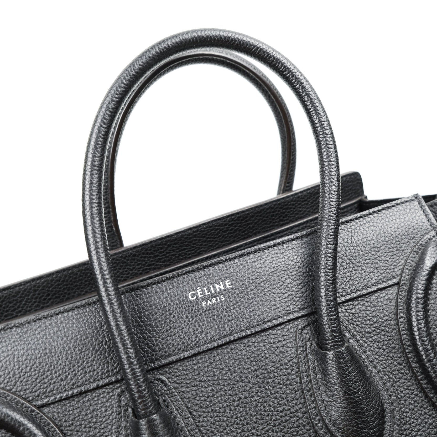 Celine Black Grained Calfskin Leather Micro Luggage Bag - Luxury Designer Handbag for Women, Perfect for Work, Travel & Everyday Use