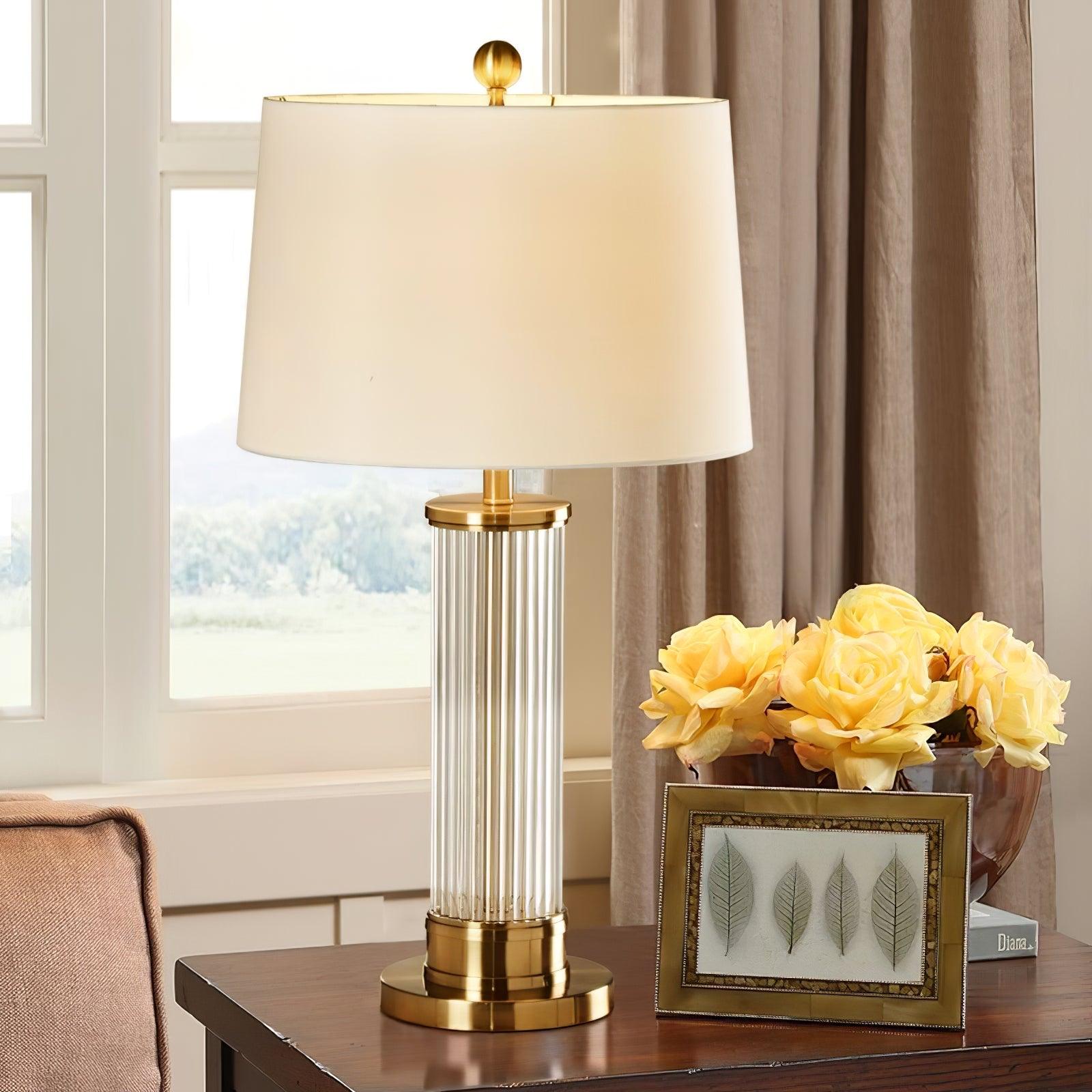 Edda Table Lamp - Modern LED Nightstand Lamp with Touch Control & USB Port, Perfect for Bedroom, Living Room, and Office (White)
