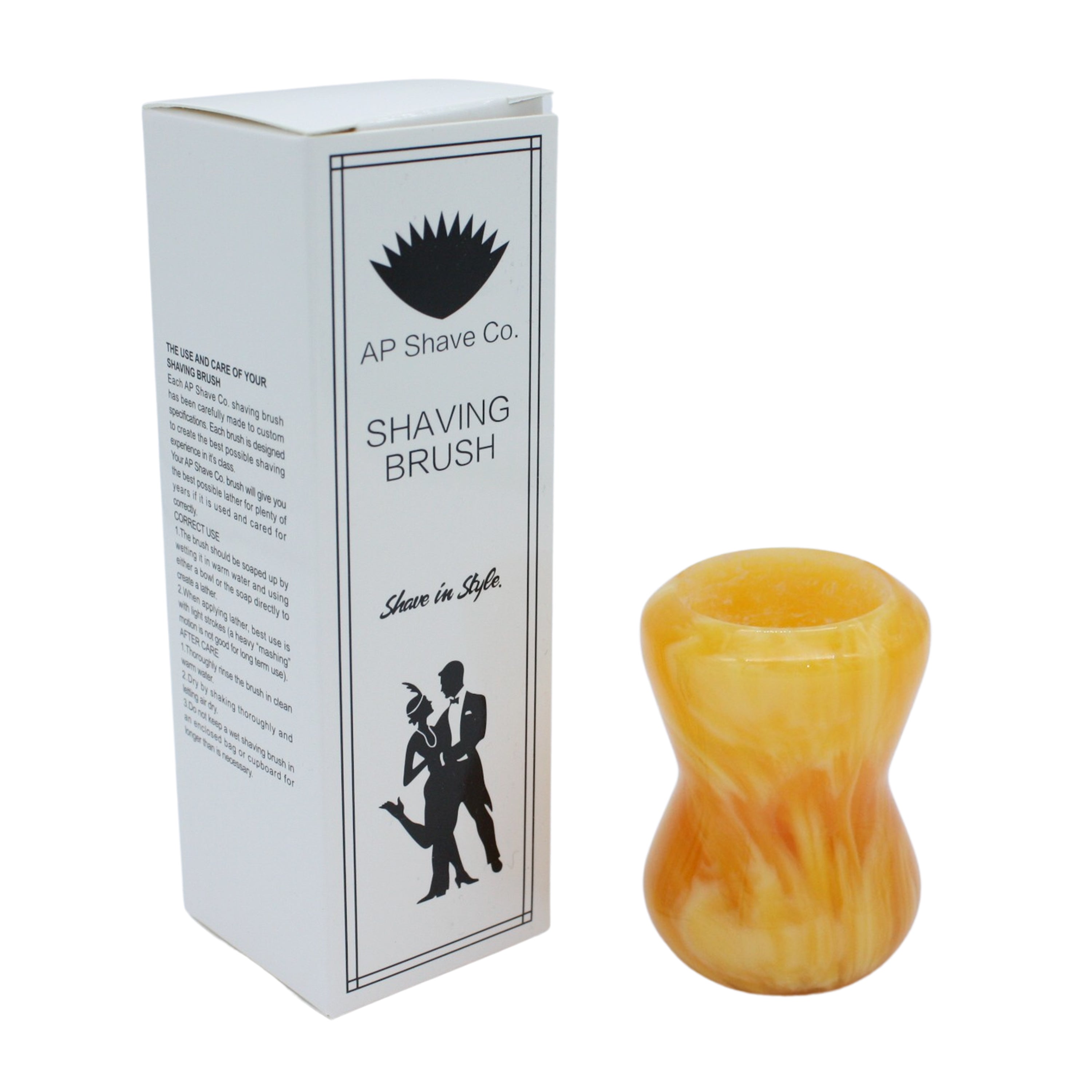 Premium Amber Handcrafted Shaving Brush Handle for Men - Fits 24mm & 26mm Knots - Perfect for Wet Shaving, Grooming Gifts & Luxury Bathroom Decor