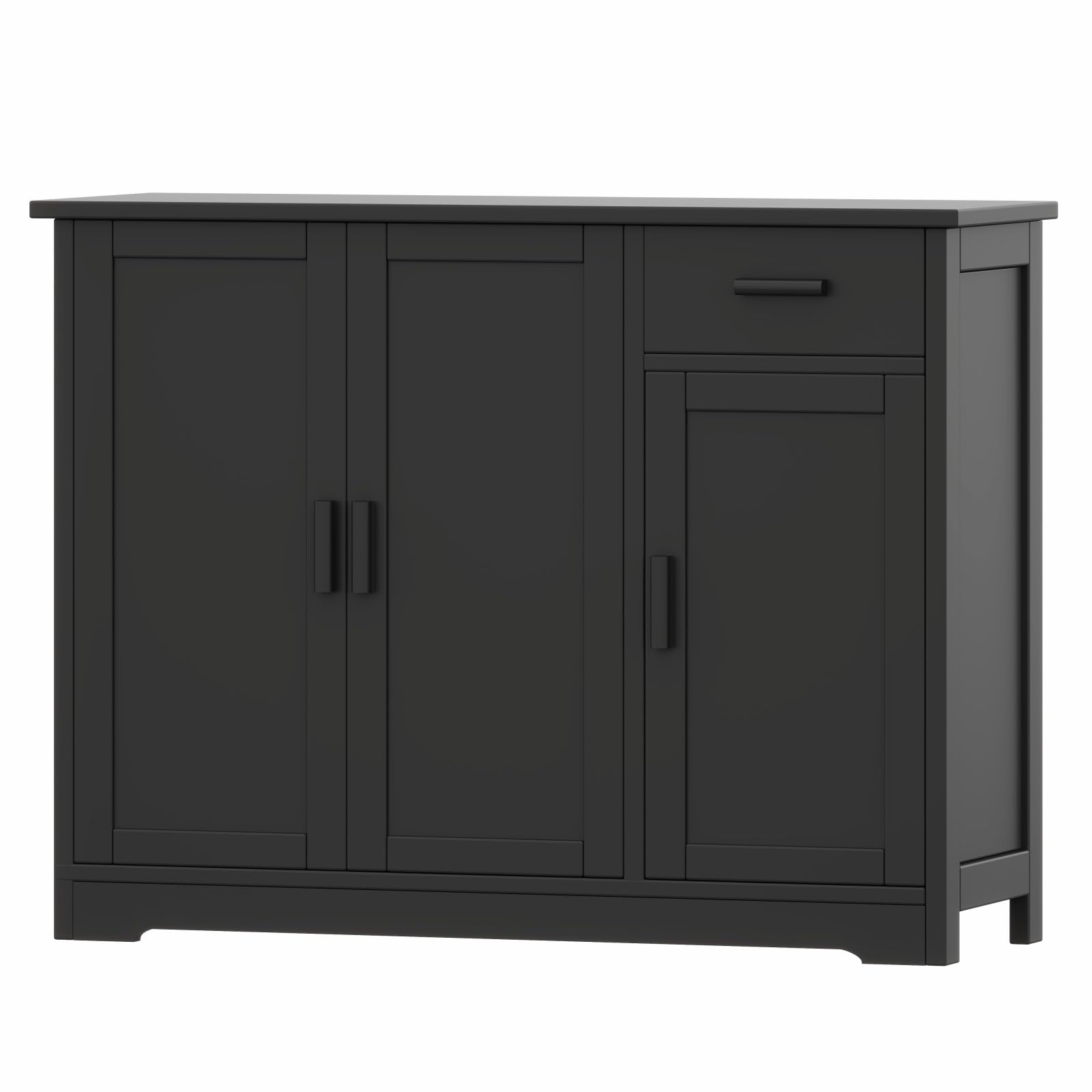 Irontar Modern Kitchen Storage Cabinet with Doors & Drawer - Sideboard Buffet Cabinet, Coffee Bar Console Table for Dining Room, Living Room, Entryway - Black CWG010B | Perfect for Home Organization & Stylish Storage Solutions