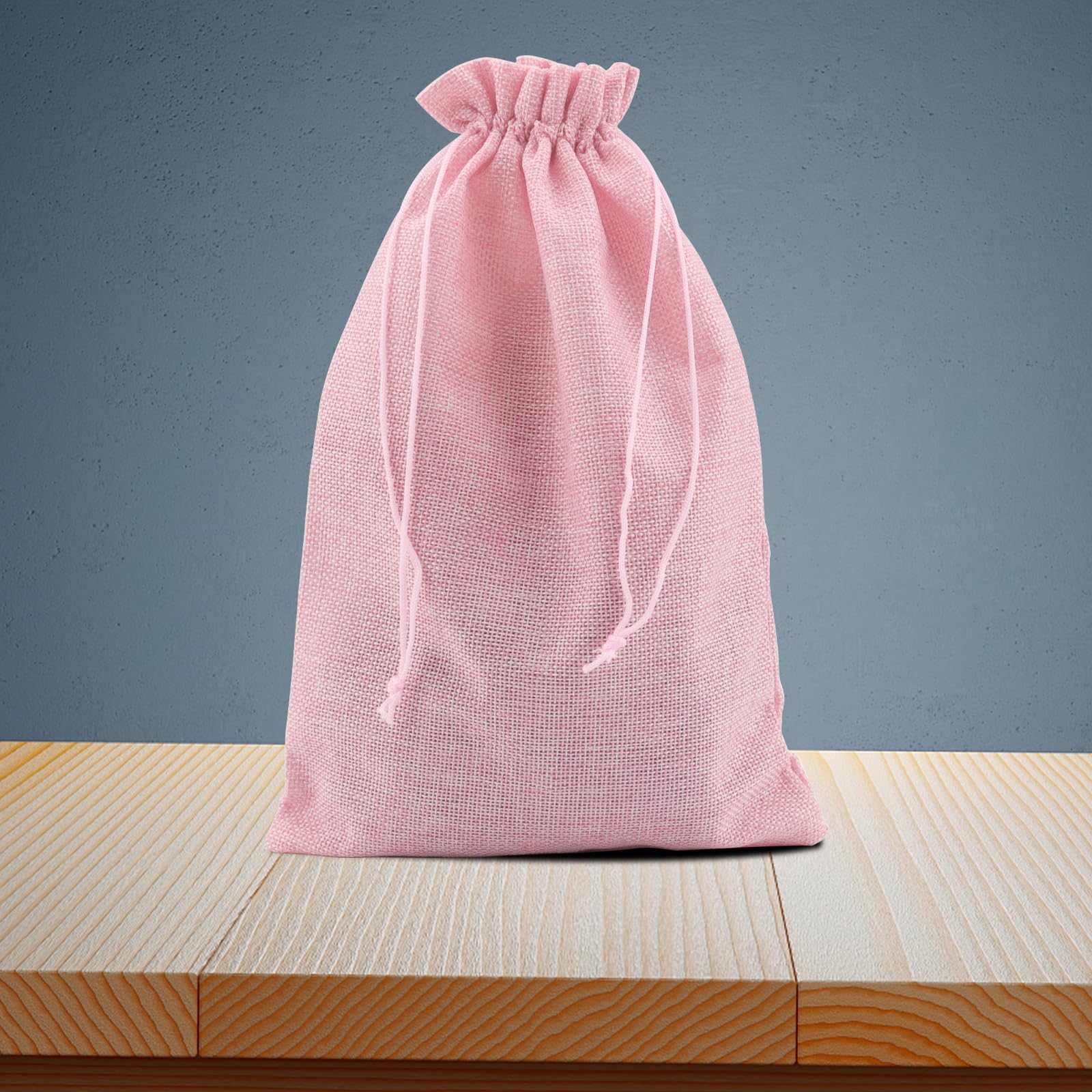 ZOENHOU 30 Pack 8x12 Inch Large Pink Burlap Drawstring Bags - Durable Jute Gift Bags for Party Favors, DIY Crafts, Wedding Decor & Rustic Home Storage