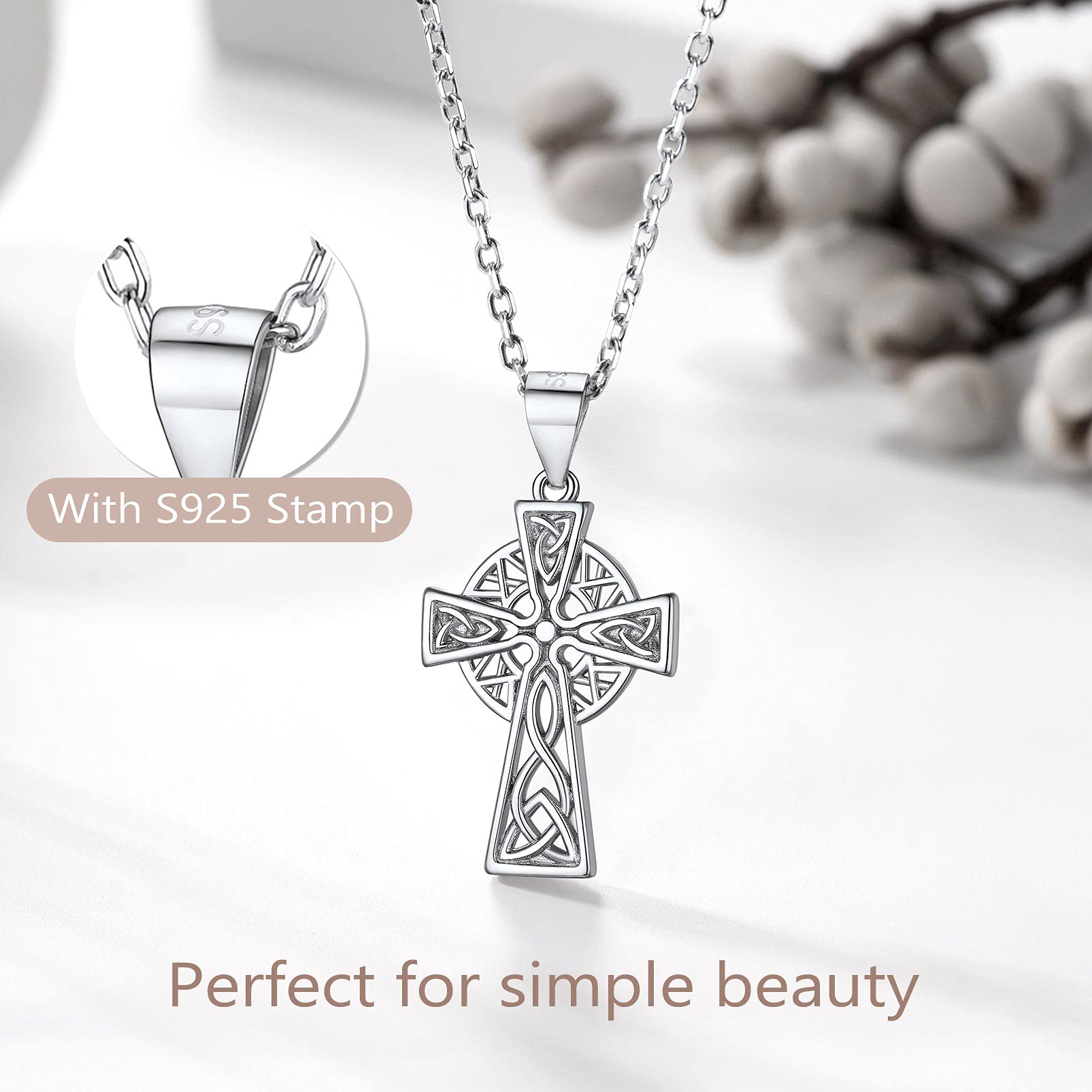 Celtic Love Knot Necklace for Women - 925 Sterling Silver Irish Jewelry for Good Luck & Gifts
