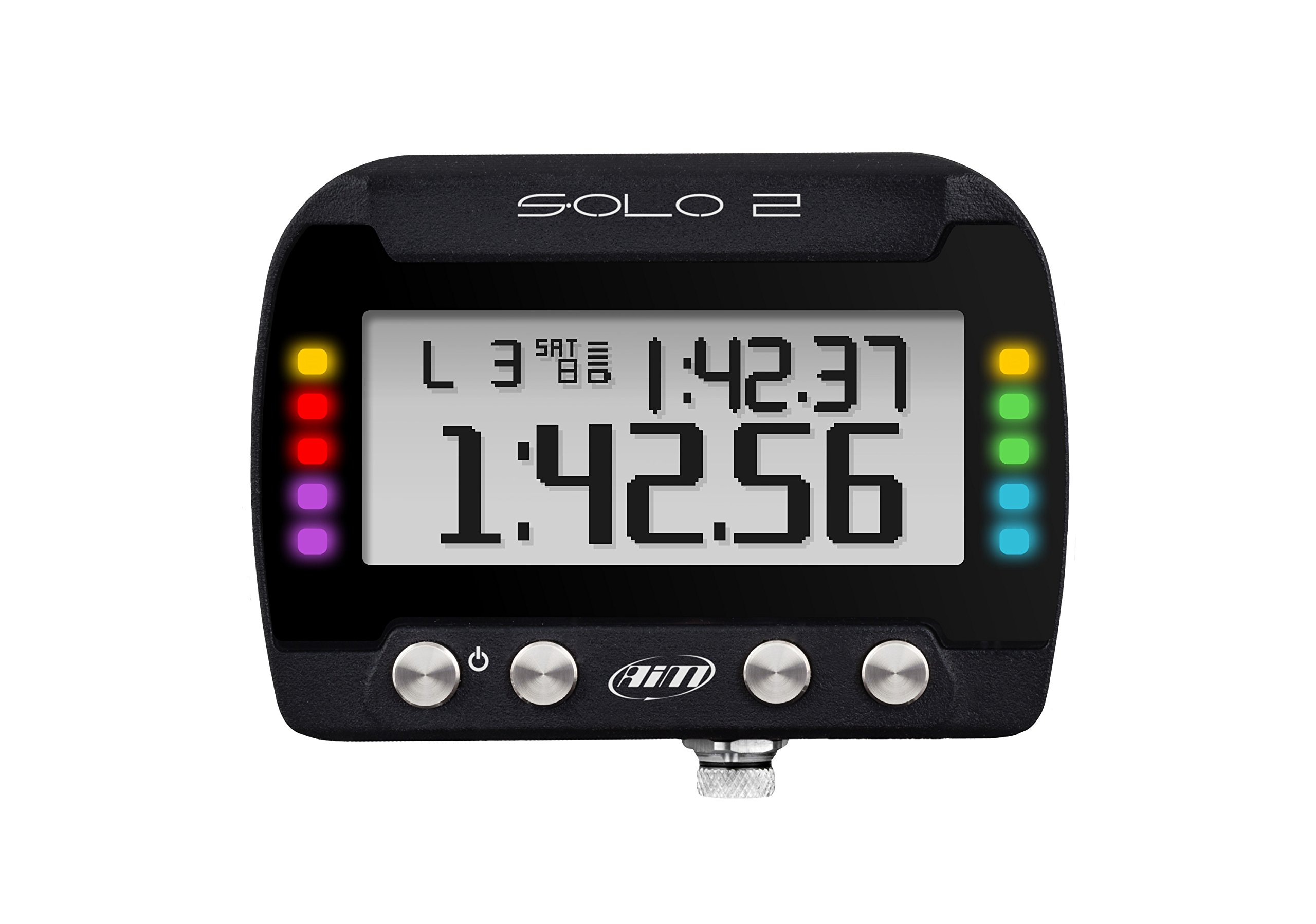 AIM Solo 2 GPS Lap Timer - High Precision Racing Timer with Faster Processing & Configurable LEDs - Perfect for Track Days, Autocross & Motorsport Training