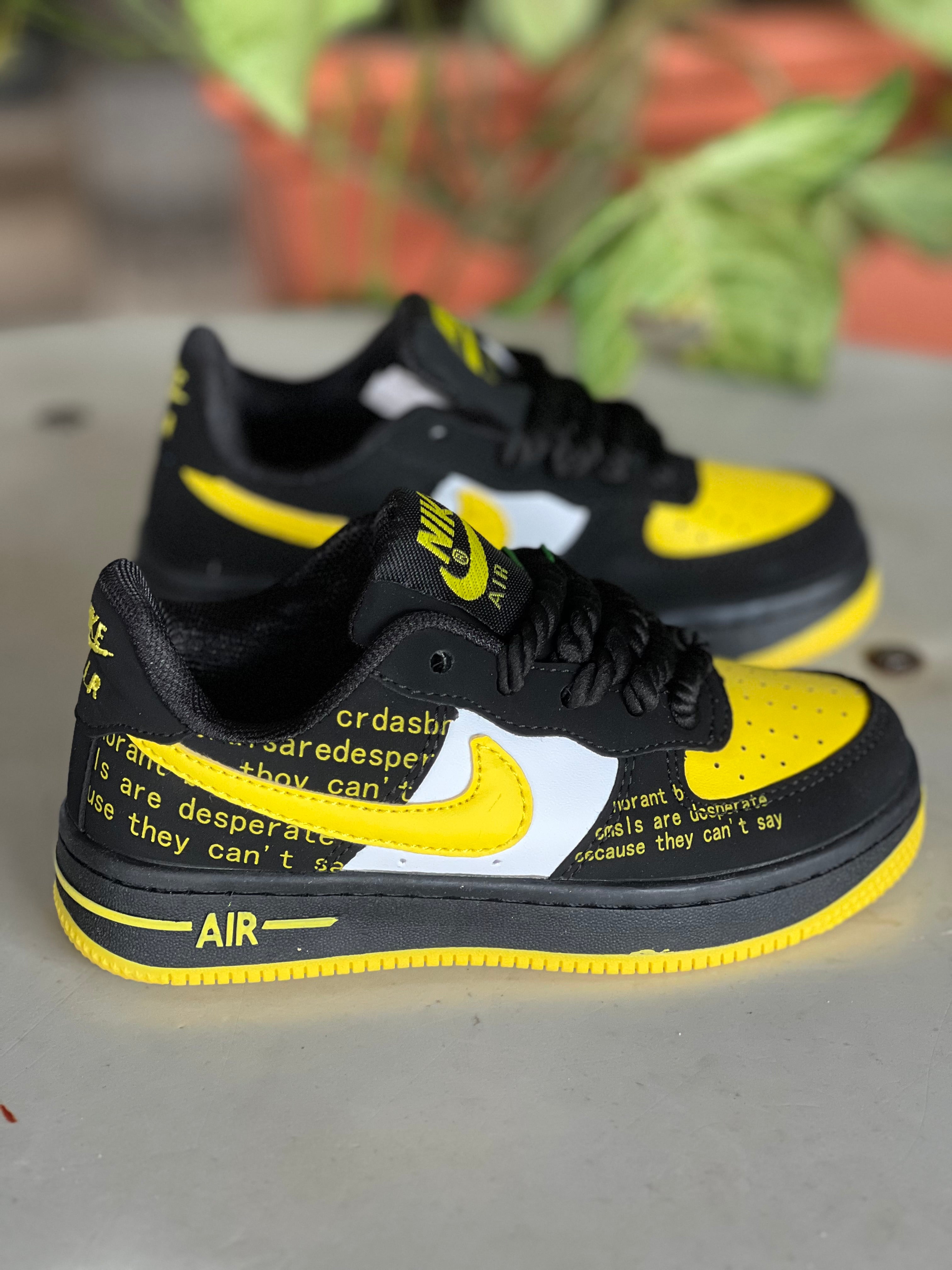 Premium Suede Air Force Sneakers for Men & Women - Trendy Yellow Casual Shoes for Walking, Running & Street Style Fashion