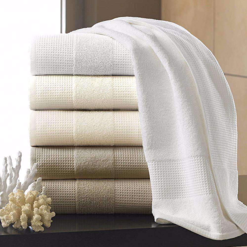 Buonaparte Egyptian Cotton Waffle Weave Luxury Spa Bath Towels - Ultra Soft & Absorbent Hotel & Home Bath Towel Set for Spa, Pool, Beach & Gym Use