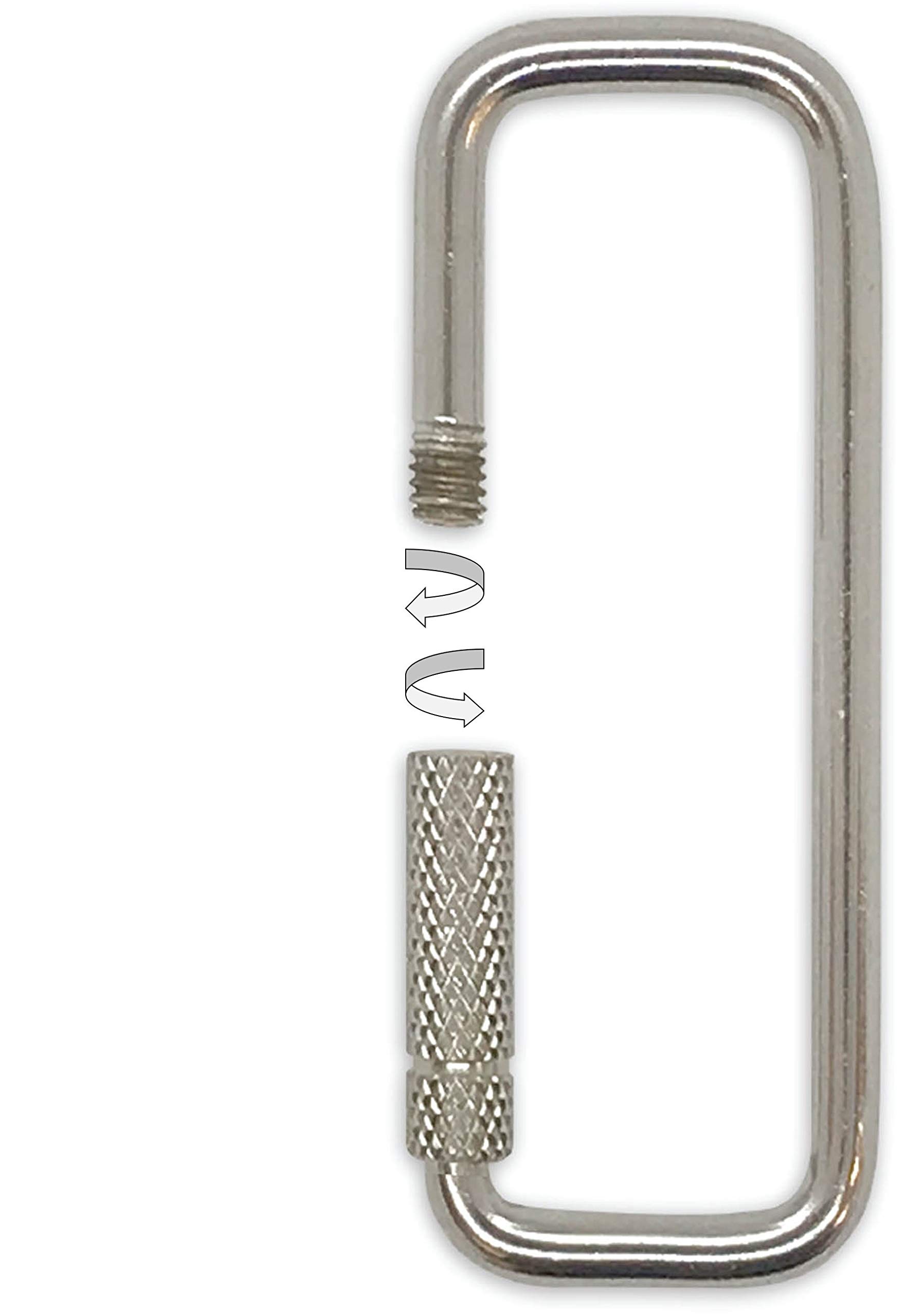 Lucky Line 2 Inch Rectangular Key Ring with Turn Twist Sleeve Closure - Silver (70201) | Durable Keychain for Home, Office, and Travel Organization