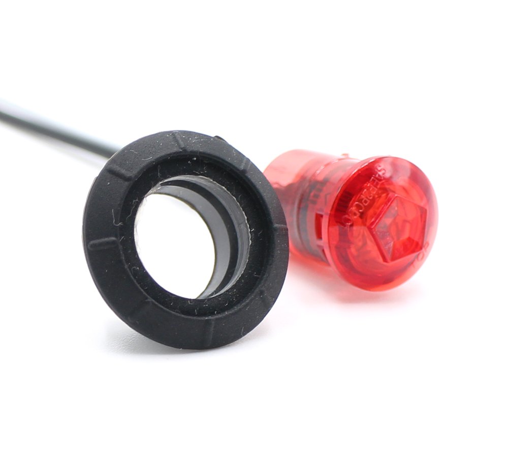 10 Pcs 2nd Gen 3/4 Inch Mount RED LED Clearance Lights - Waterproof Bullet Marker Lights for Trucks, Boats, SUVs, ATVs, Bikes & Trailers - Perfect for Night Driving, Off-Roading & Marine Safety