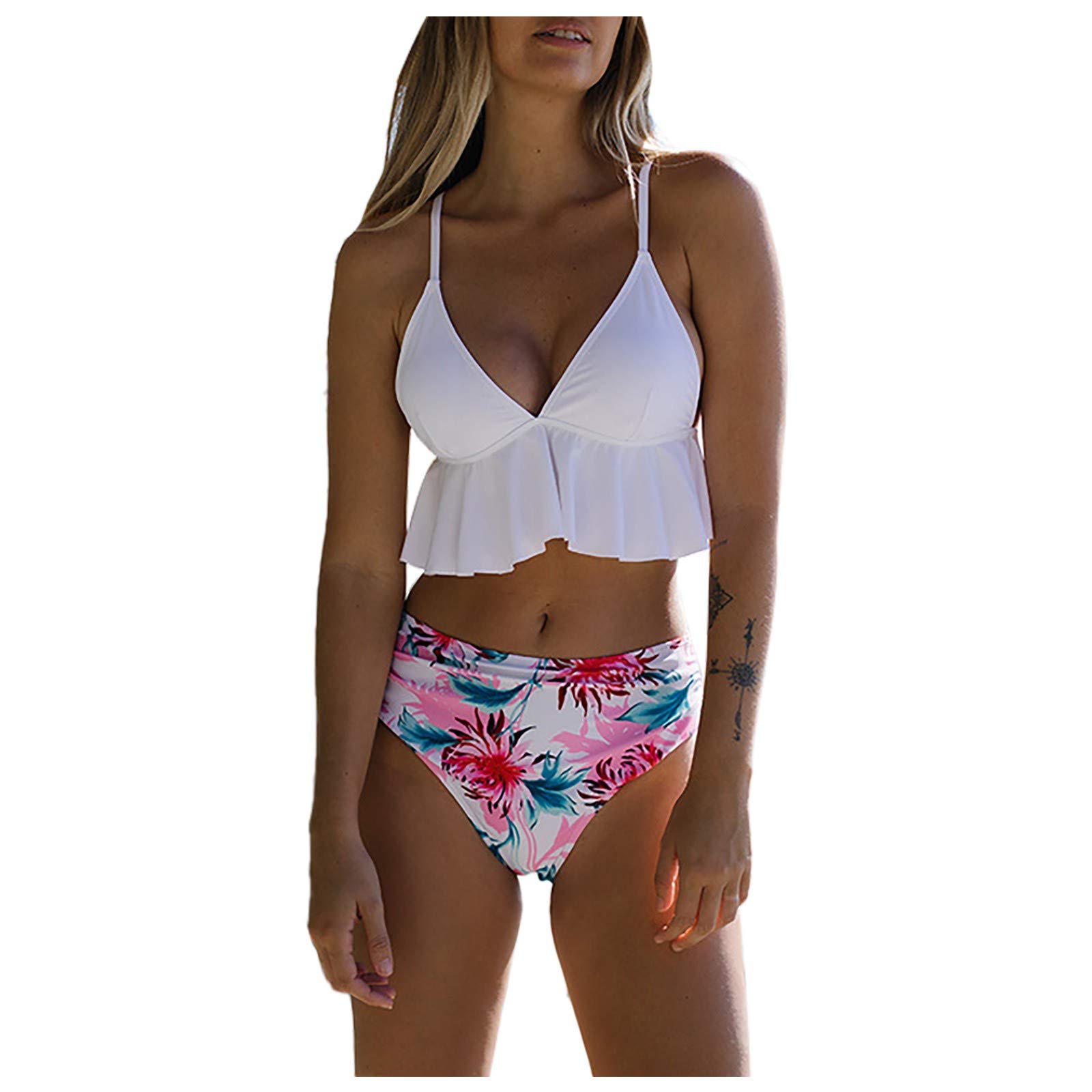 Print Women's Padded Bikini Set - Sexy Backless Beachwear Swimsuit for Plus Size & Athletic Women | Perfect for Pool Parties, Vacations & Summer Beach Outings