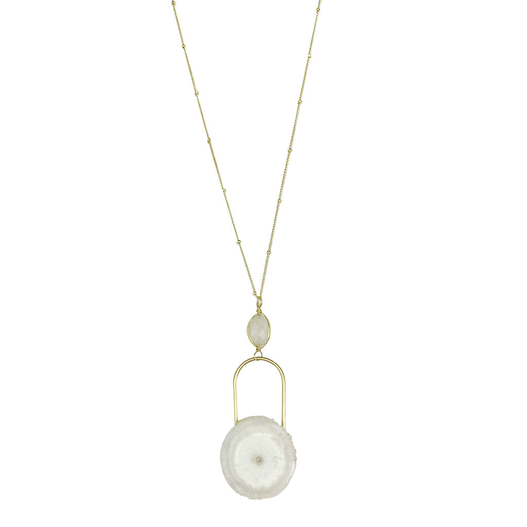 Solar Quartz Eye Necklace - Energy Healing Crystal Jewelry for Protection & Positive Energy | Handmade Spiritual Gift for Women | Perfect for Meditation, Yoga & Everyday Wear