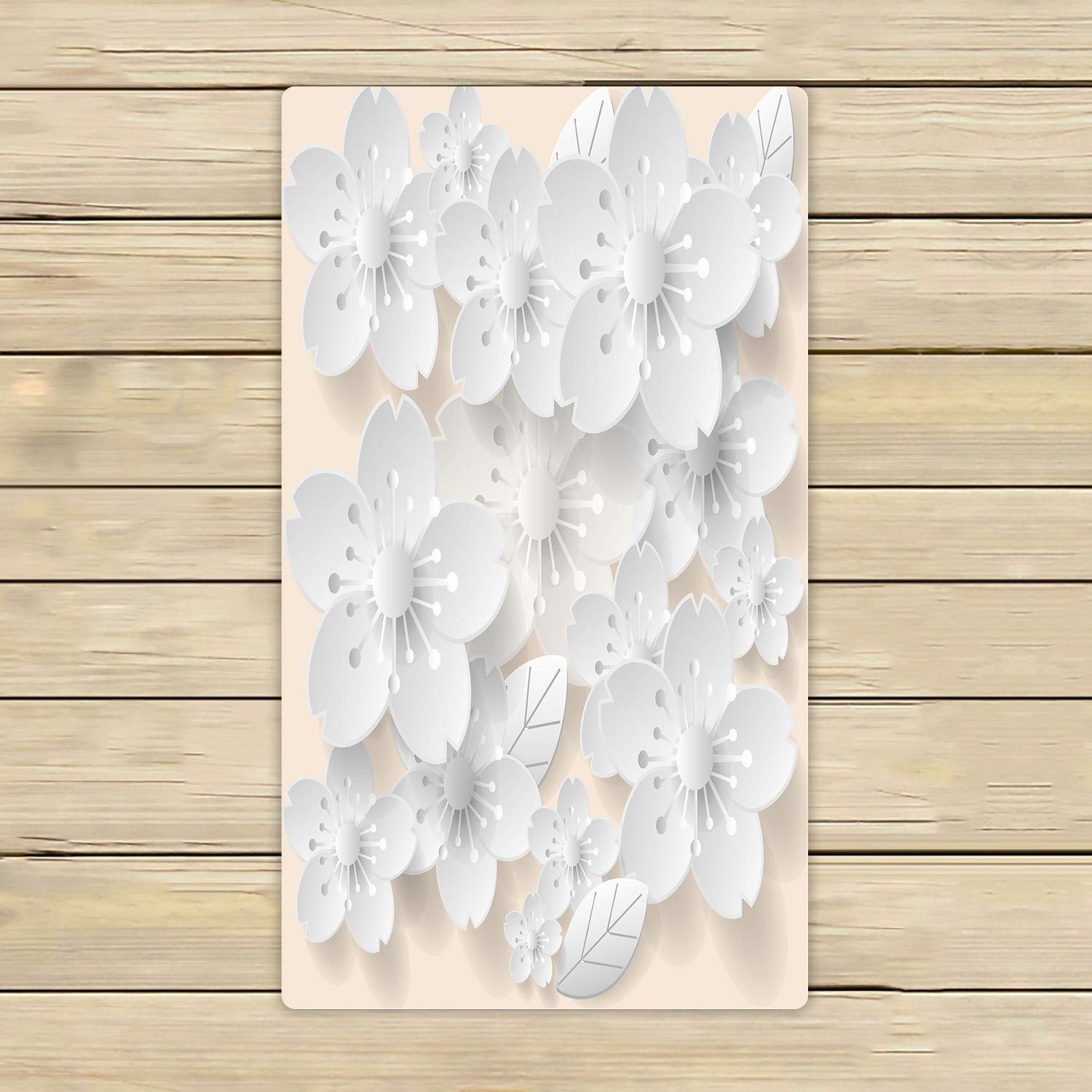 ECZJNT Origami Flower Pattern Beach Towel - 16x28 Inch Quick Dry Bath Towel for Pool, Shower, Travel & Outdoor Activities - Soft & Absorbent Home Decor