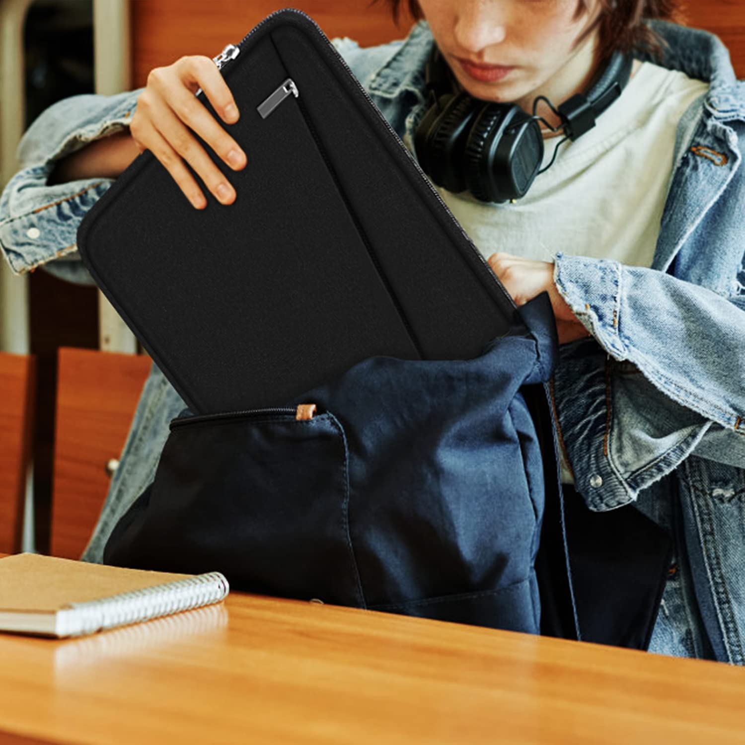 14 Inch Laptop Sleeve for MacBook Air/Pro - Durable Protective Case with Front Pocket | Slim Computer Carrying Bag & Briefcase | Perfect for Work, Travel & School (Black)