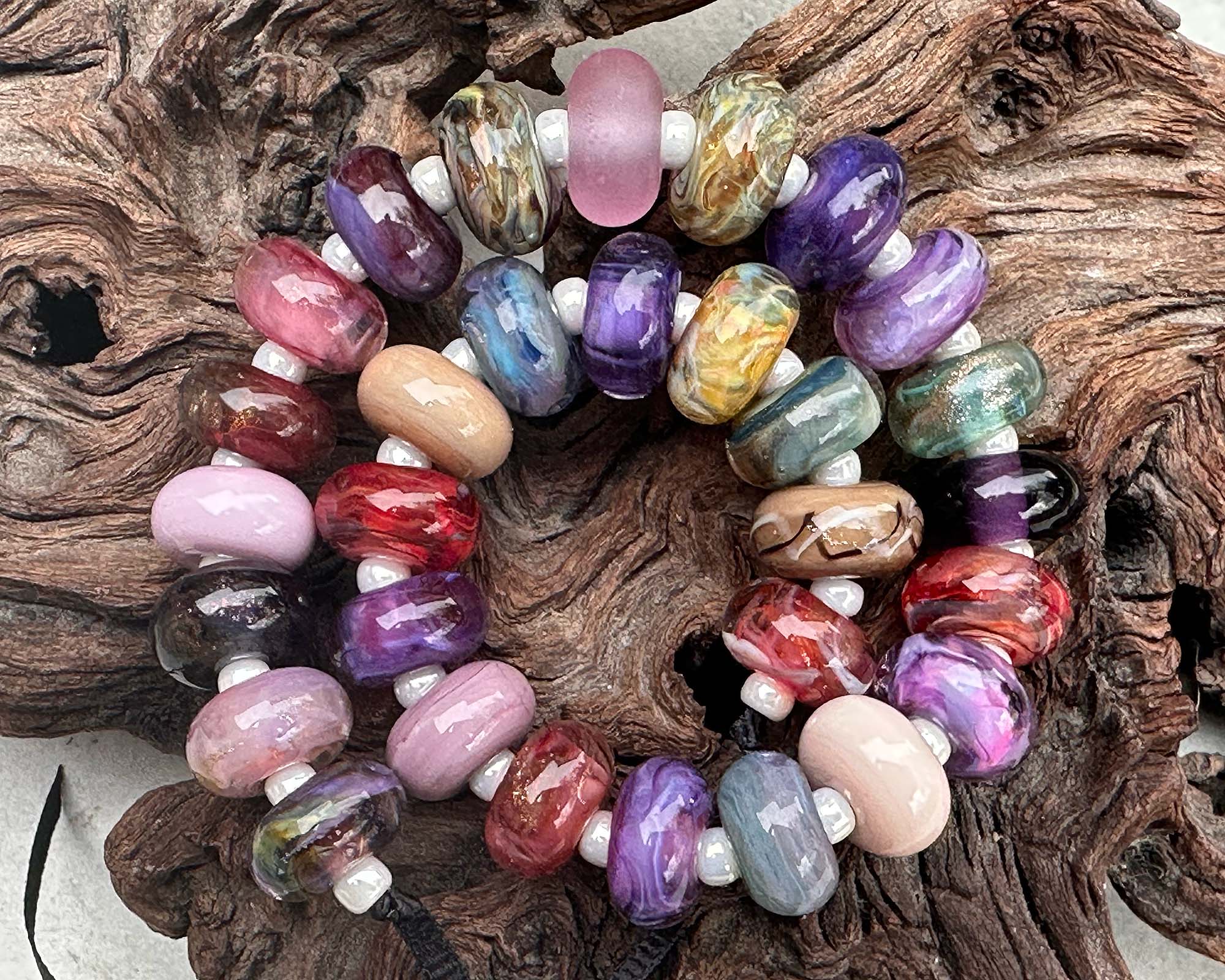 30 Multicolor Lampwork Glass Beads for Jewelry Making - DIY Bracelets, Necklaces & Craft Projects - SRA Certified