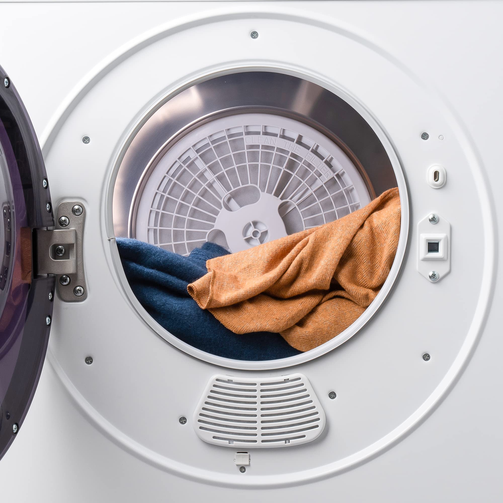 LZ LEISURE ZONE Portable Clothes Dryer - 5 Mode Knob Control, Compact Stainless Steel Design for Apartments, Dorms, RVs & Homes | Freestanding or Wall Mounted | White | Perfect for Small Spaces, Travel & Laundry Rooms