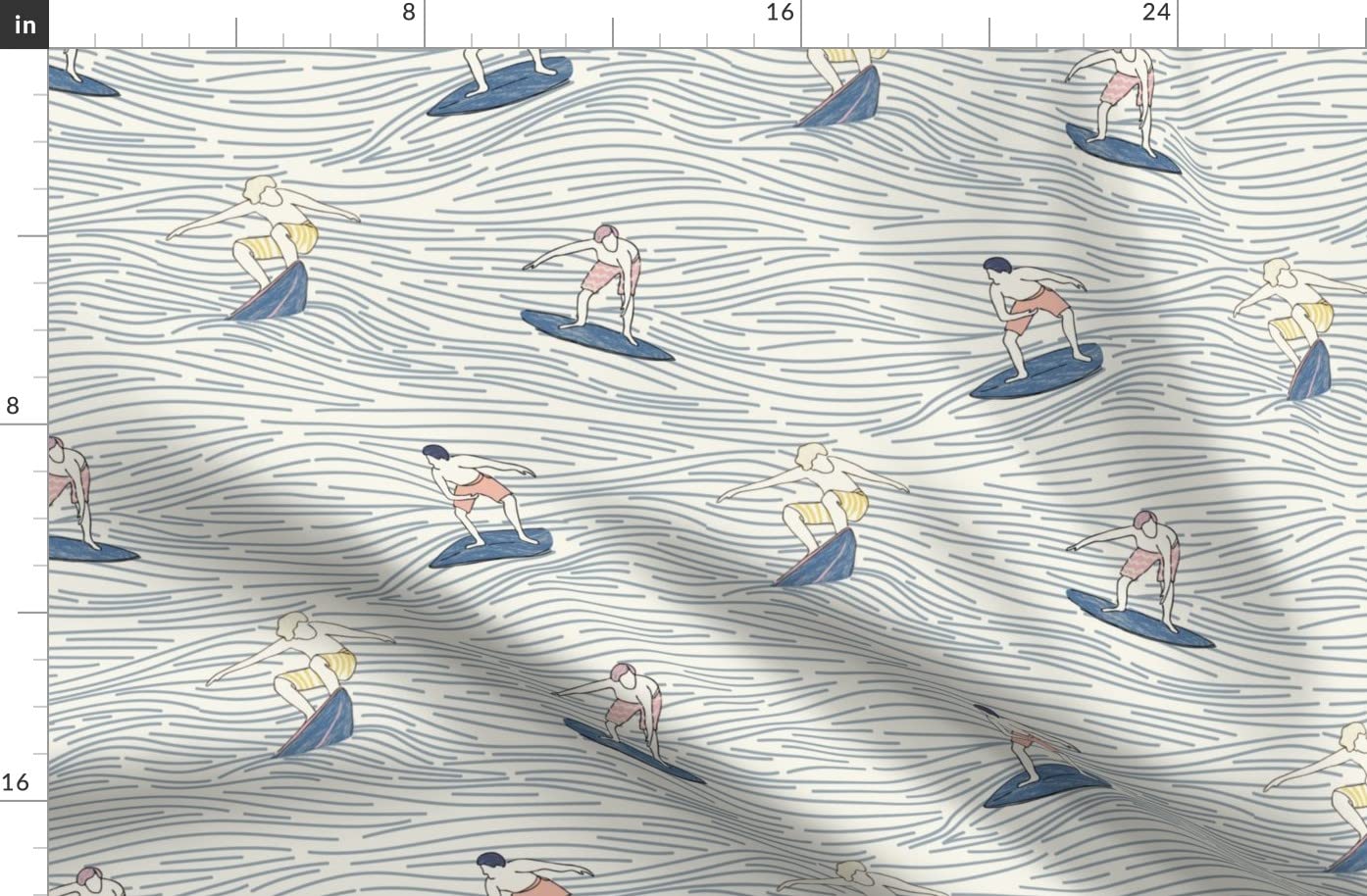 Surfers Sports Boardsports Printed Fleece Fabric Fat Quarter by Spoonflower - Soft & Durable for Sewing Blankets, Loungewear, No-Sew DIY Projects - Perfect for Surf-Themed Home Decor, Baby Blankets & Cozy Winter Apparel
