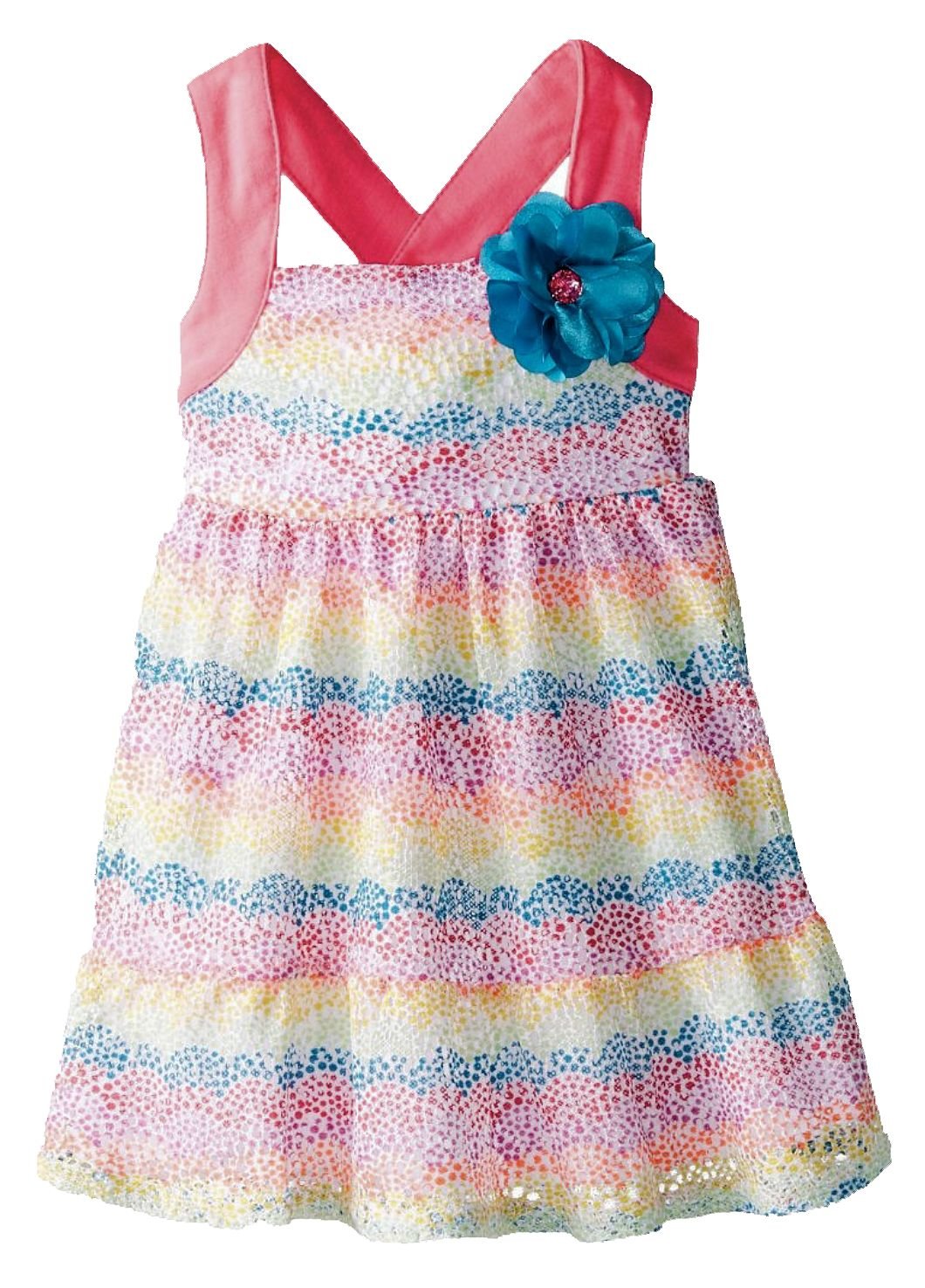 Youngland Baby Girls Crochet Rainbow Dress - Soft & Comfortable Knit Outfit for Infants & Toddlers - Perfect for Birthday Parties, Photo Shoots & Special Occasions