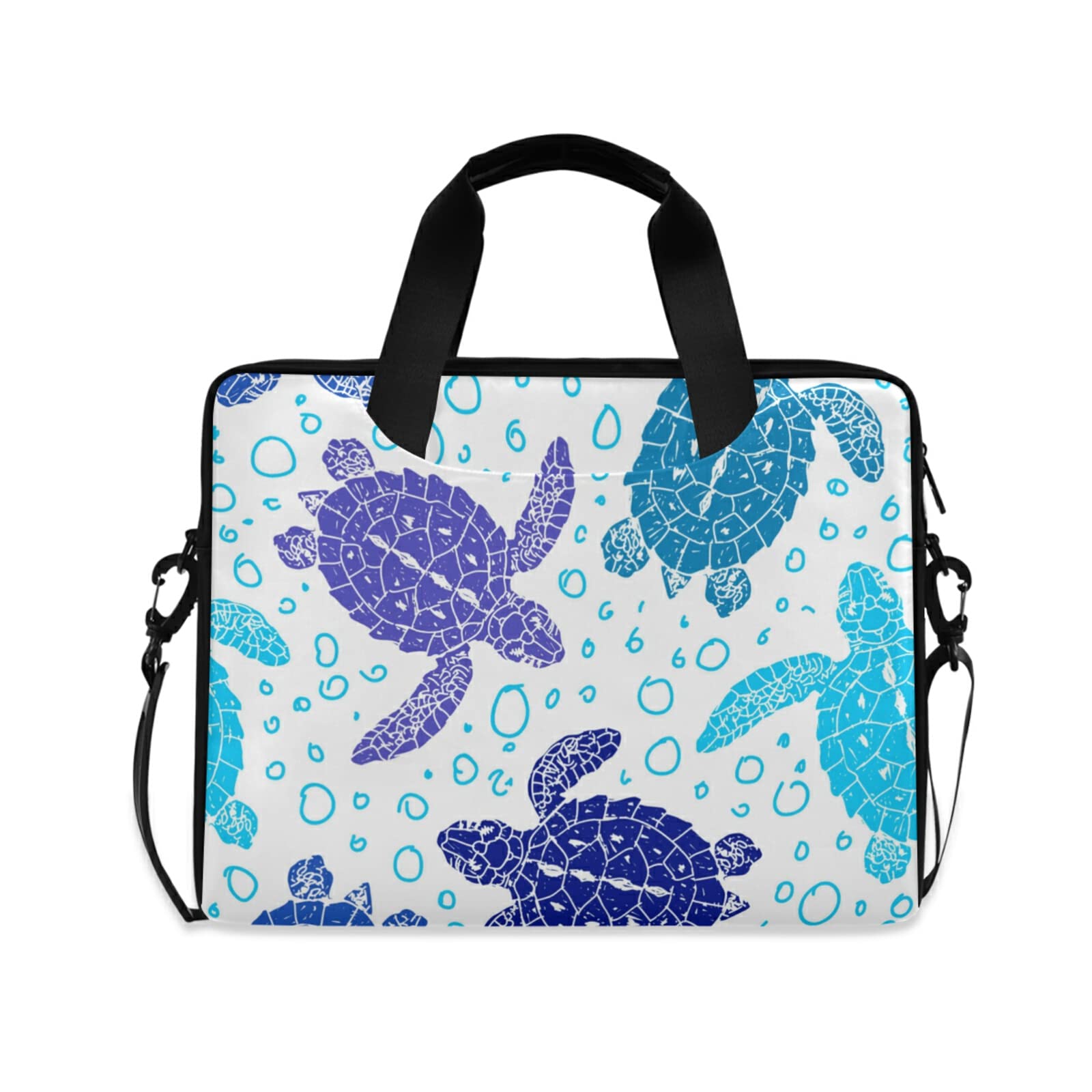 HUXINO Turtle Sea Animal Ocean Laptop Sleeve Case for 14 15.6 16 Inch Laptops, Durable Computer Bag with Shoulder Strap & Handle, Stylish Messenger Notebook Bag for Men, Women, Boys & Girls - Perfect for Work, School & Travel