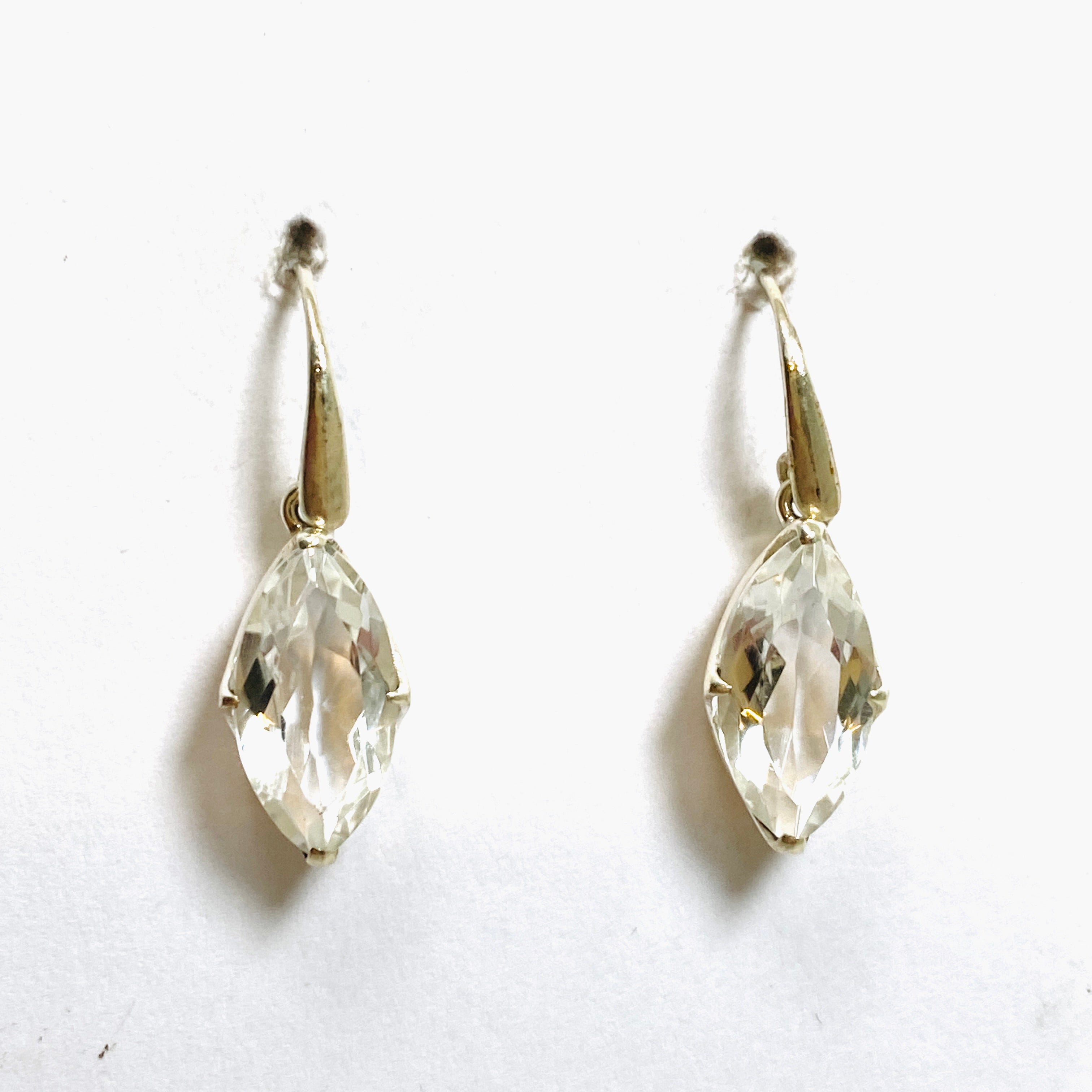 Clear Quartz Marquise Faceted Earrings for Women - Elegant Crystal Dangle Earrings for Party, Wedding & Everyday Wear | PEGJ228